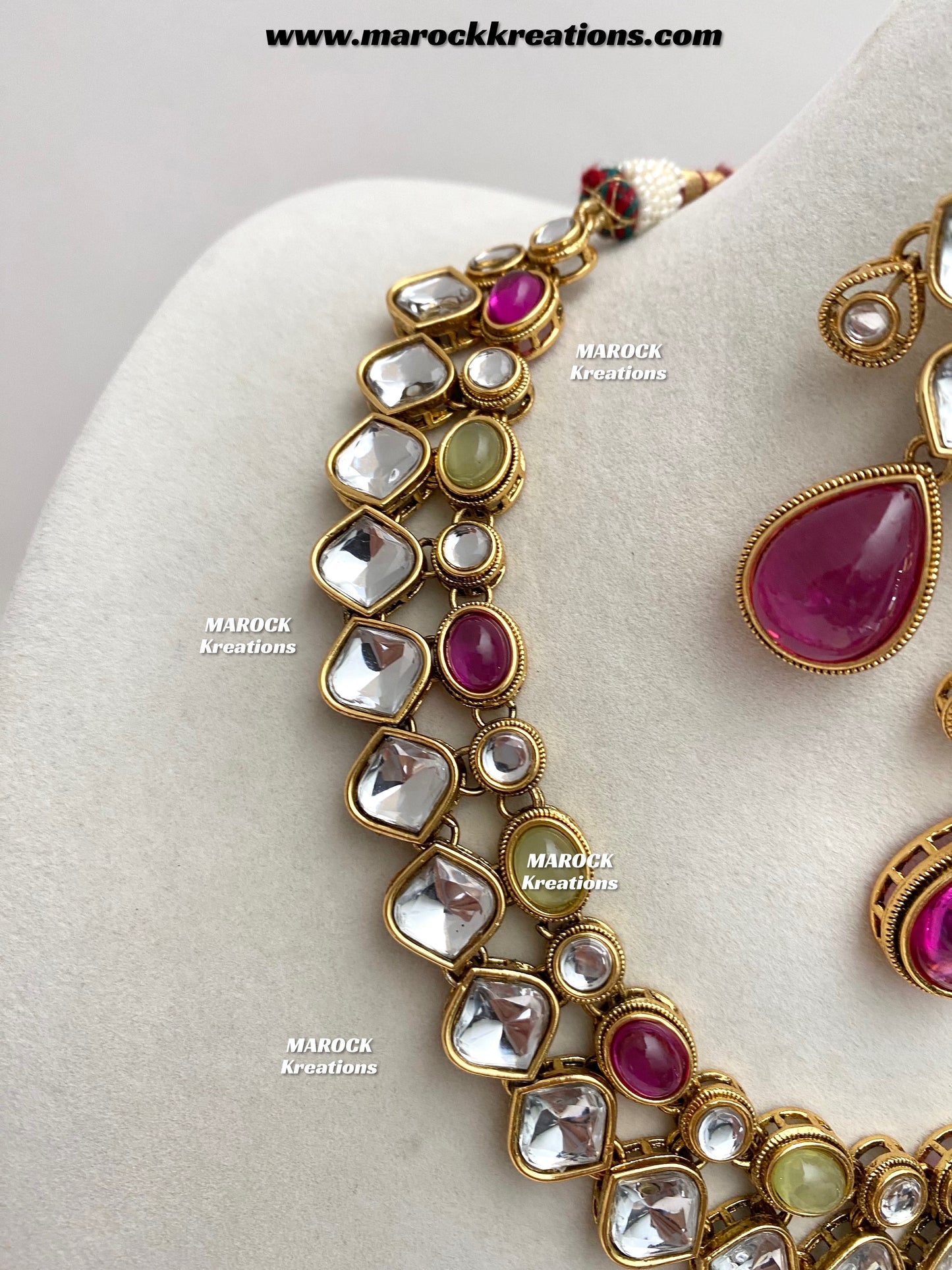 Romana Premium Quality Kundan Statement Necklace set