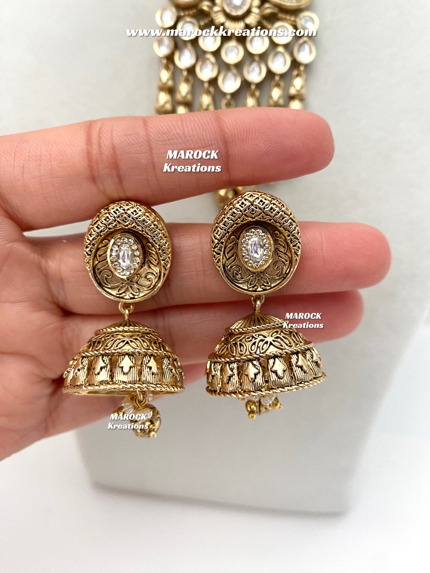 Arifa Premium Quality Gold Plated Rajwadi Necklace set