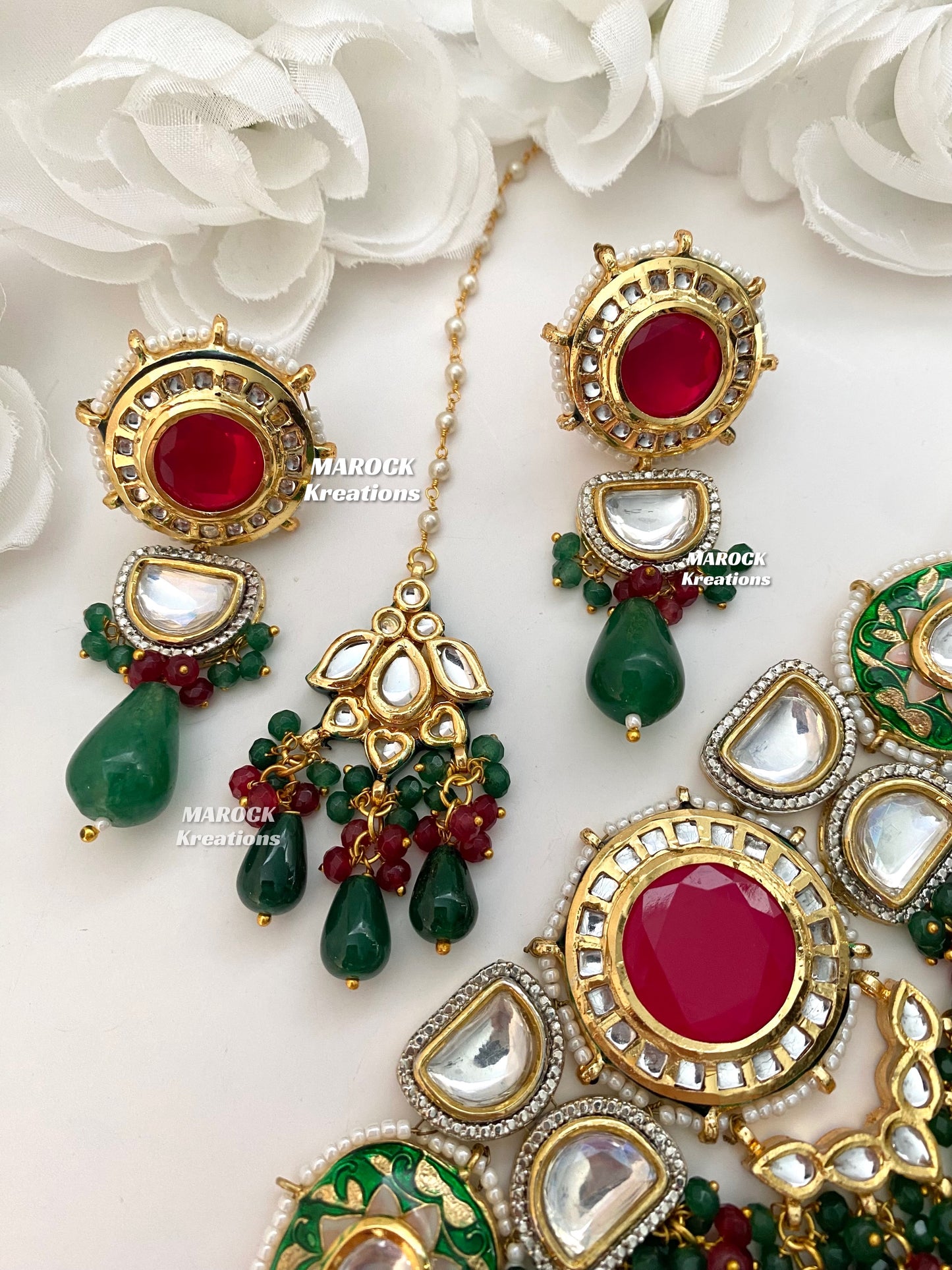 Nia Premium Quality uncut Kundan Meenakari Statement Choker set
