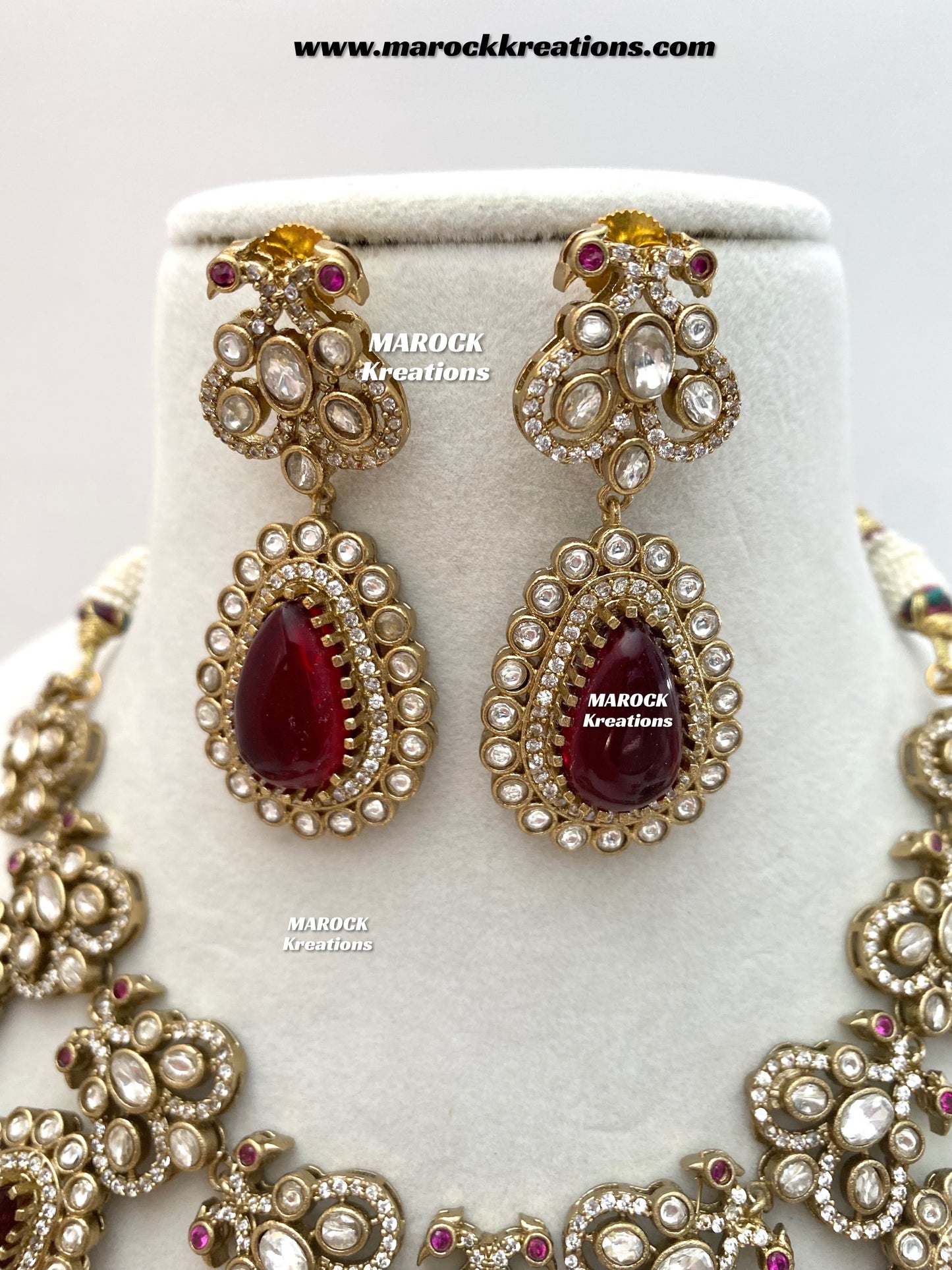 Roselina Sabyasachi inspired Premium Quality Moissanite Kundan Statement Necklace set
