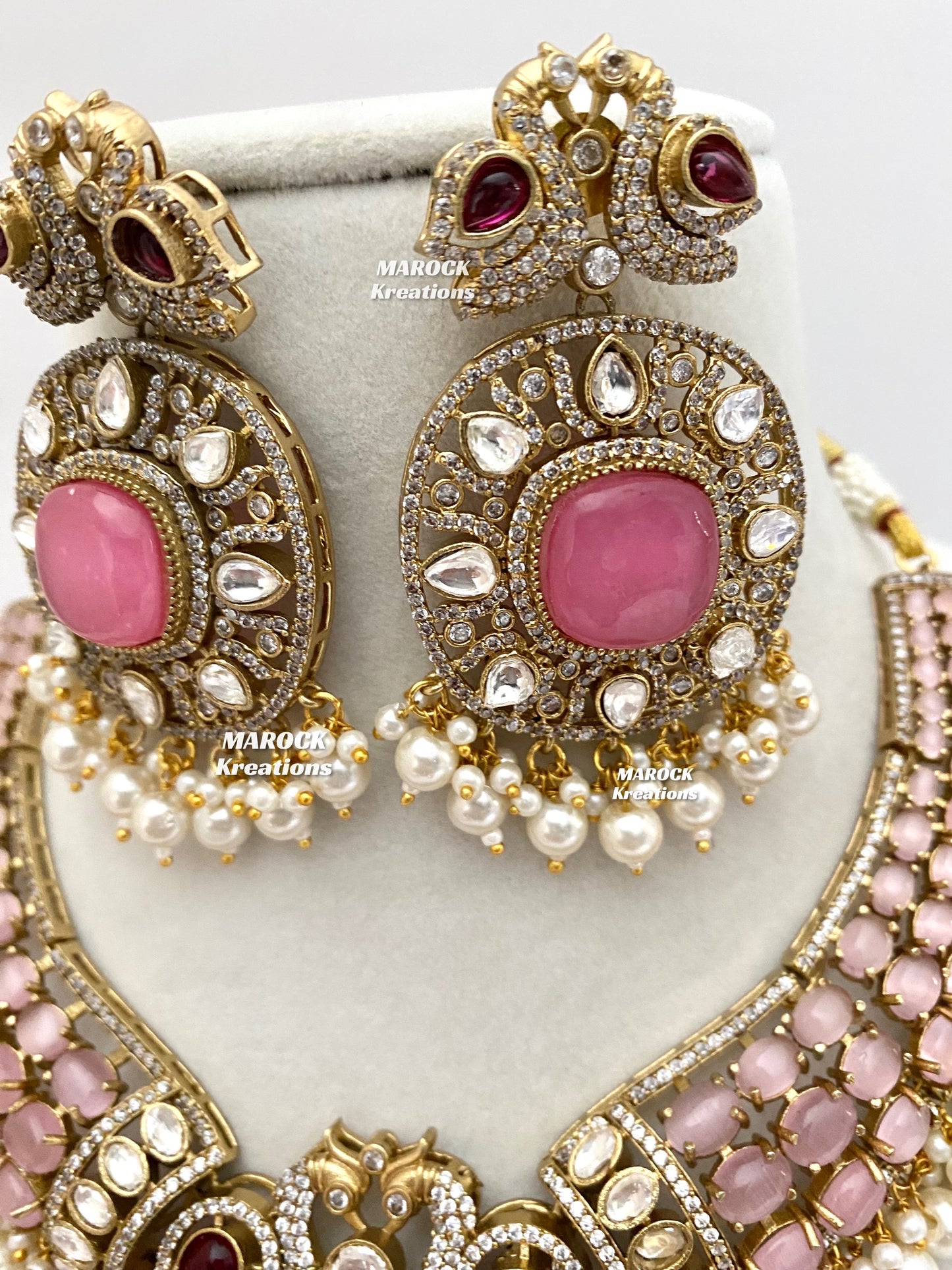 Ravina Tandon Bollywood style Sabyasachi inspired Premium Quality Moissanite Kundan Necklace set