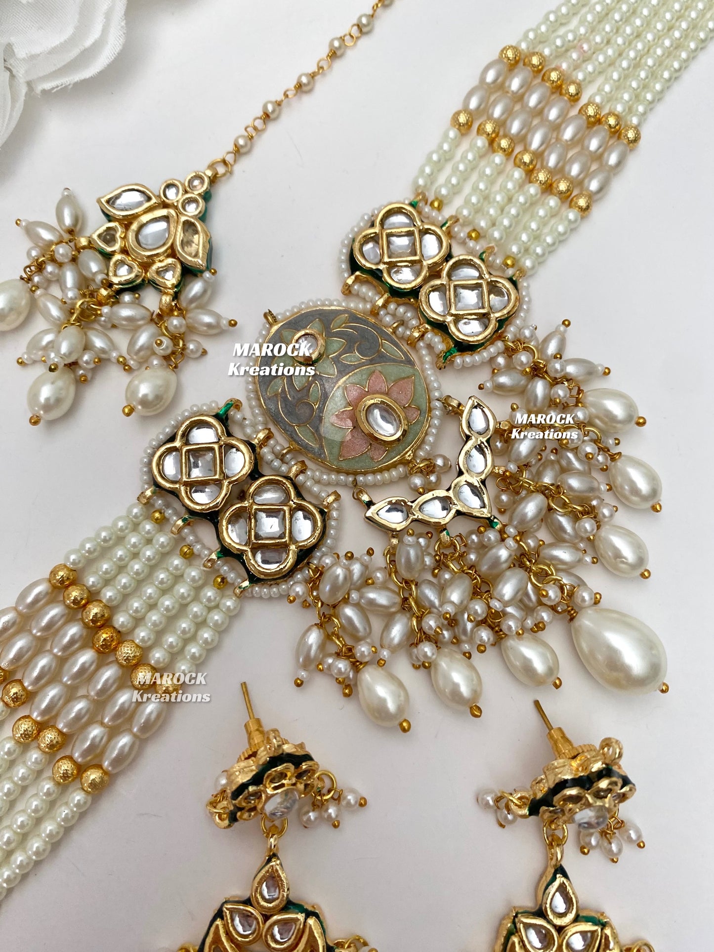 Brinda Premium Quality Kundan Meenakari Statement Choker set