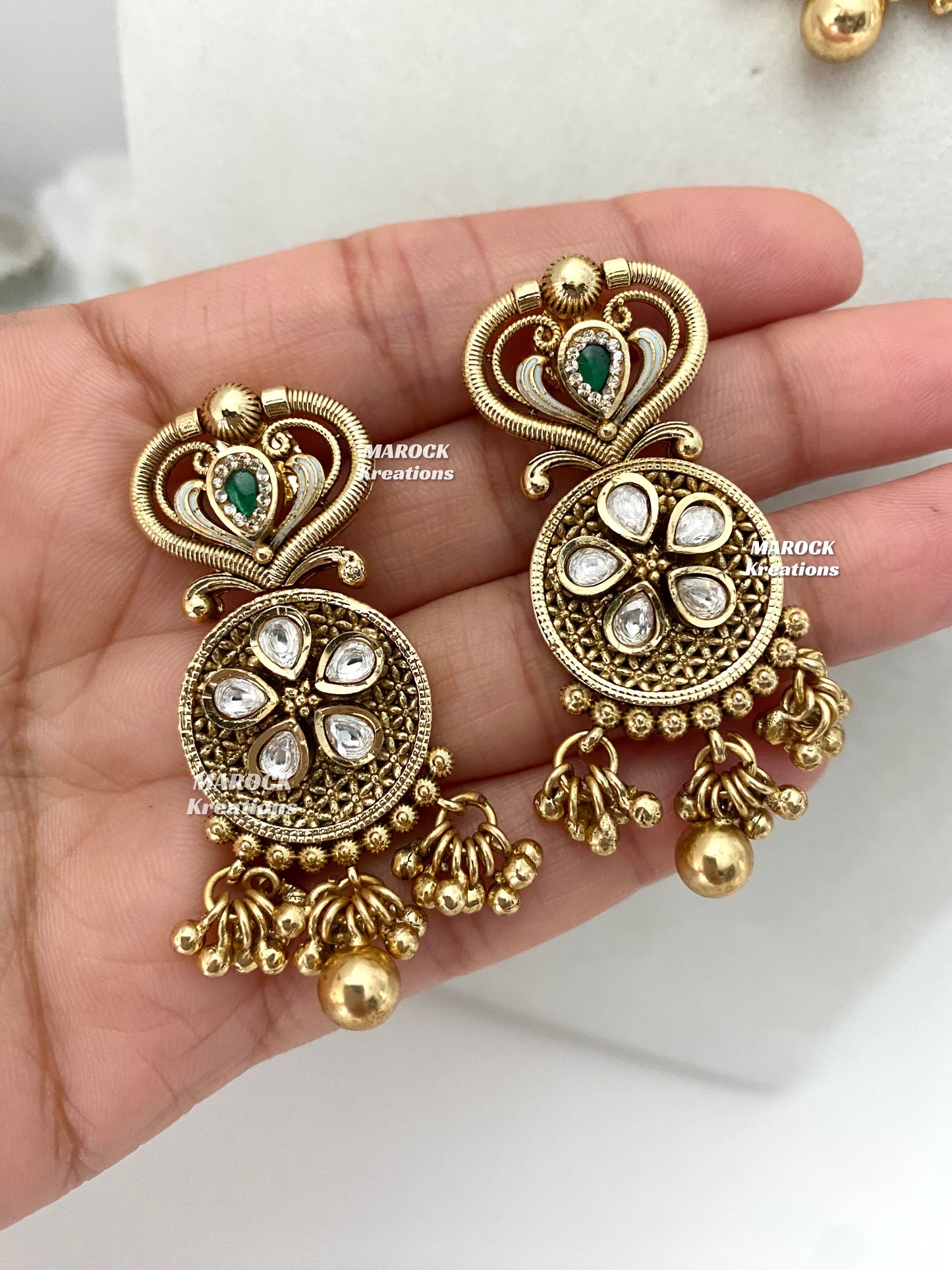 Rafia Premium Quality Gold plated Kundan exclusive Necklace set