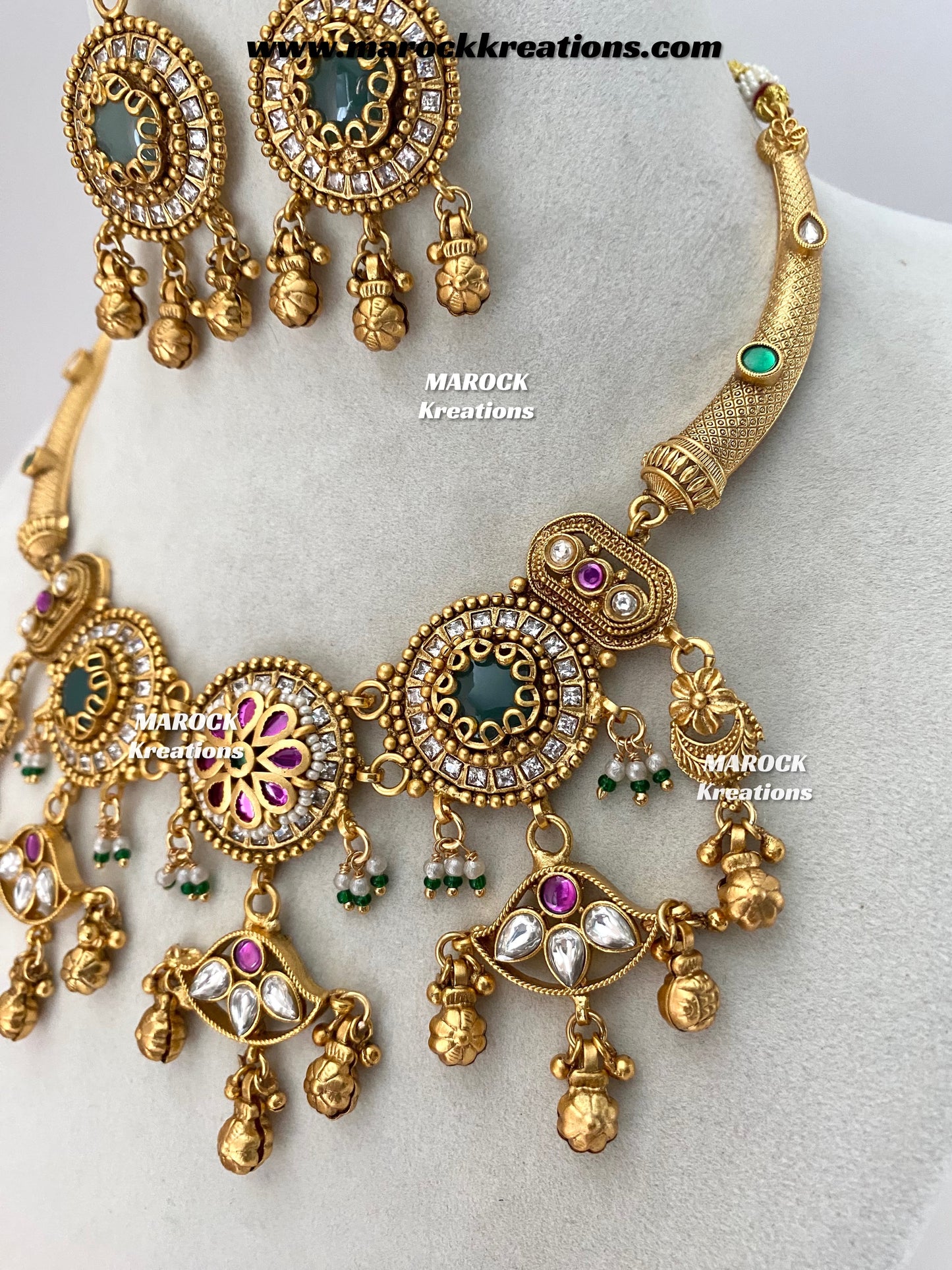 Rumela Premium Quality exclusive Gold Plated heritage necklace set
