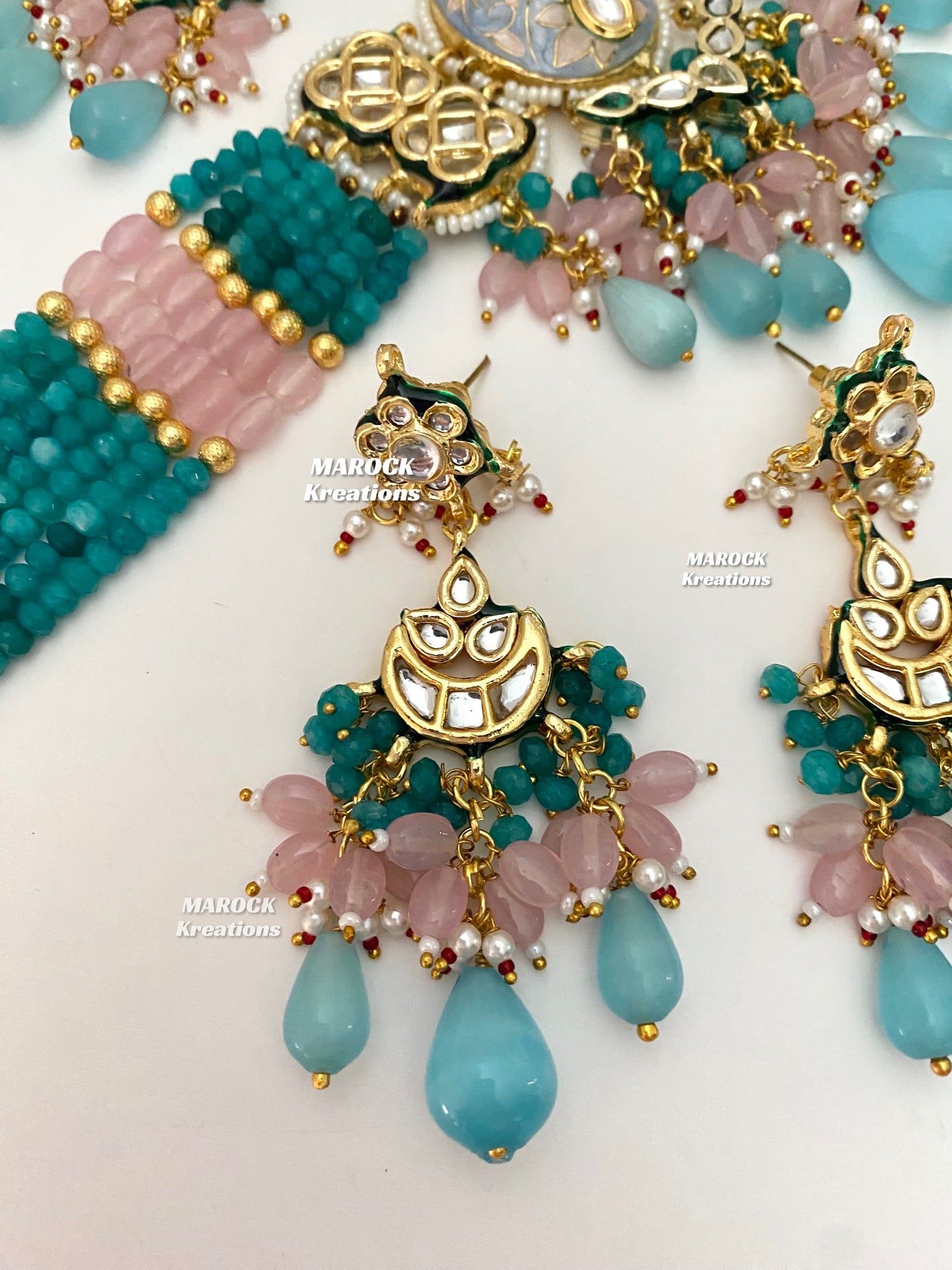 Brinda Premium Quality Kundan Meenakari Statement Choker set