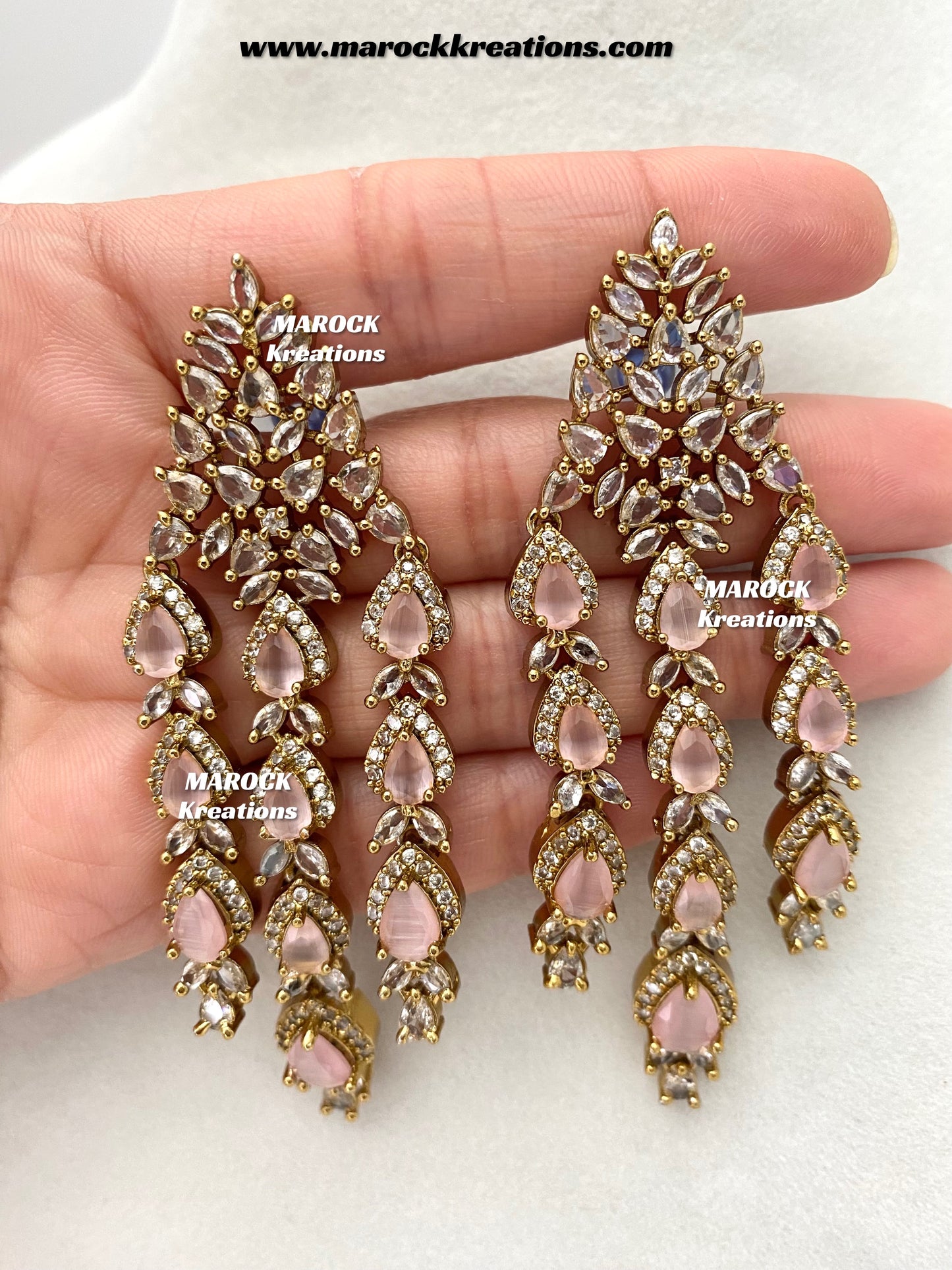 Naima Antique Gold American diamond Statement Necklace set