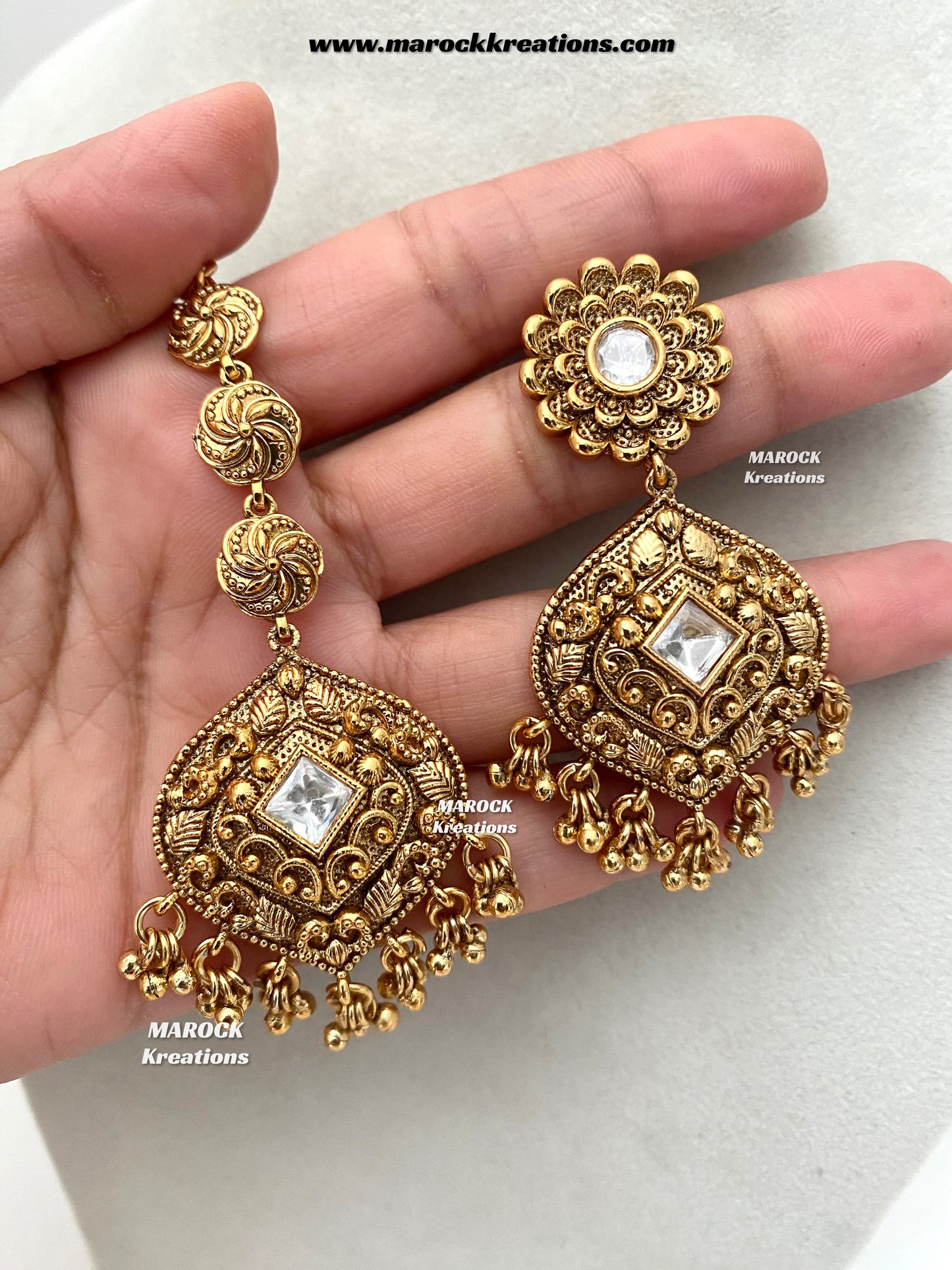 Amalya Premium Quality Gold plated statement Necklace set/Bridal set