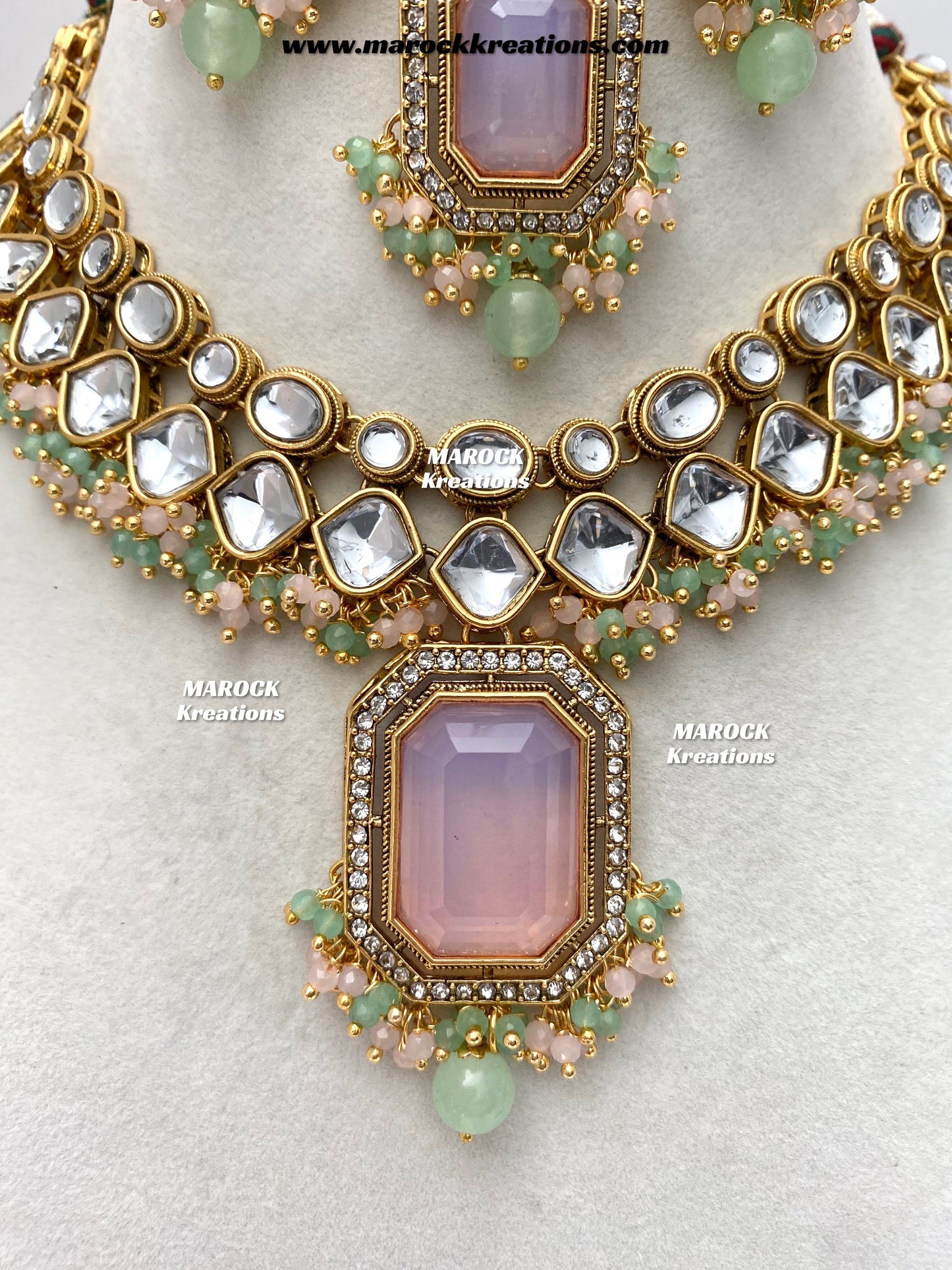 Shabnam Premium Quality Kundan Statement Necklace set