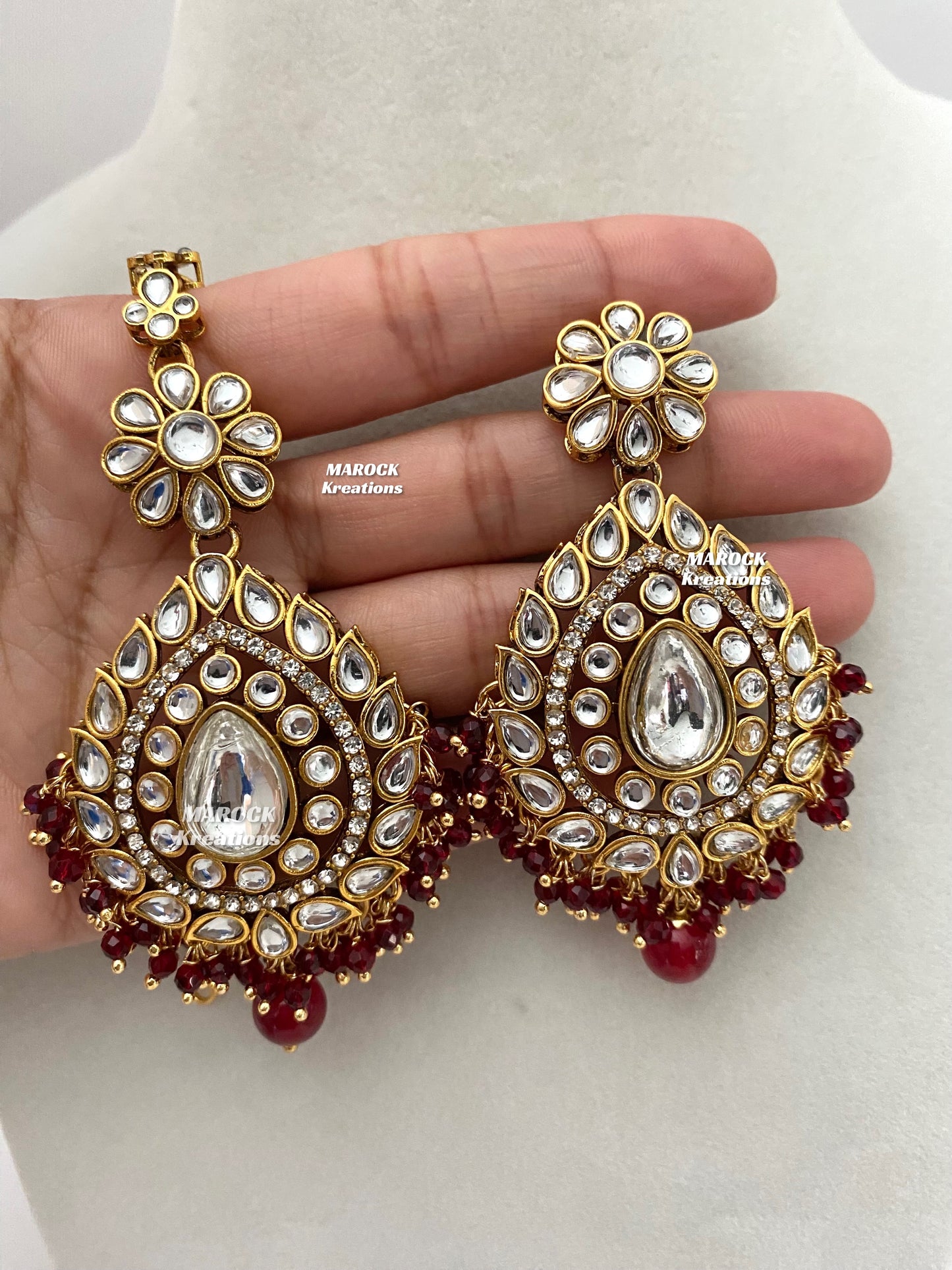 Rahila Premium quality Kundan Statement Choker/Necklace Set