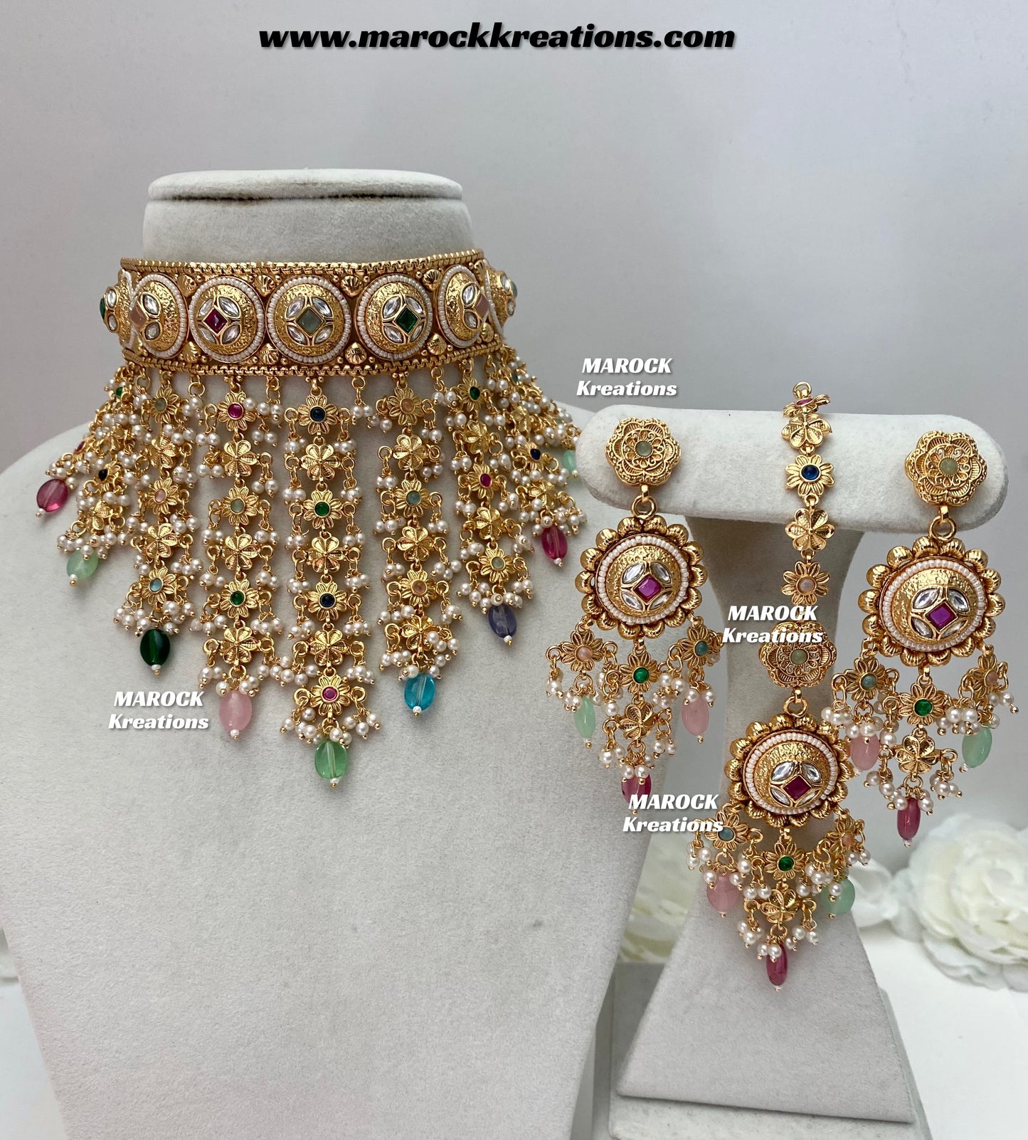 Nayeli Premium Quality Gold Plated statement choker set