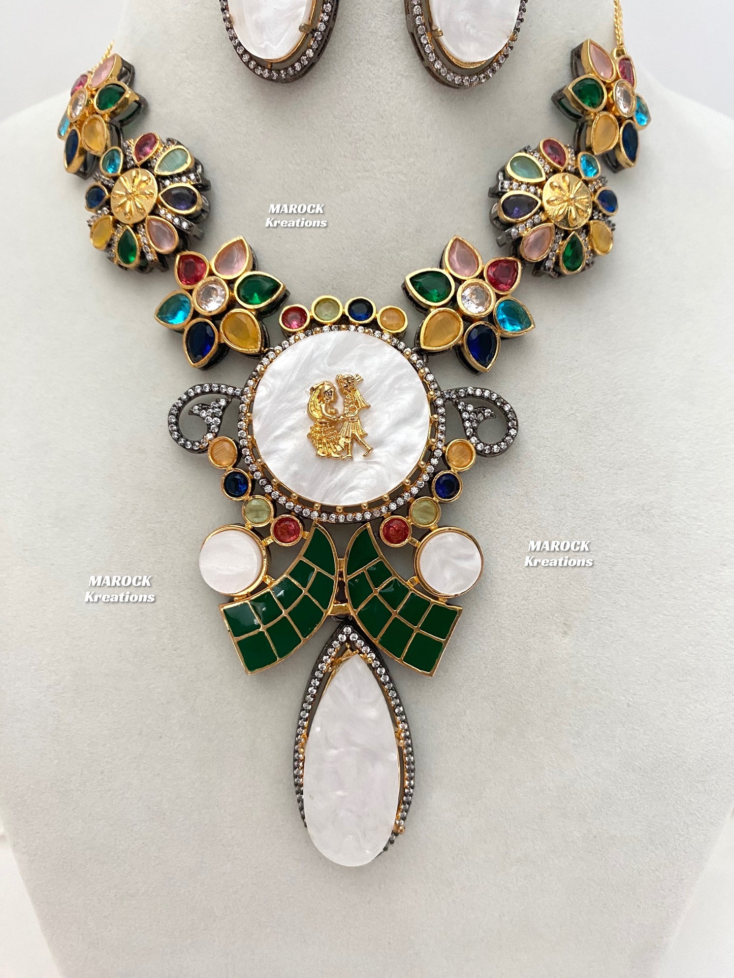 Raha Premium Quality Victorian Kundan Necklace set