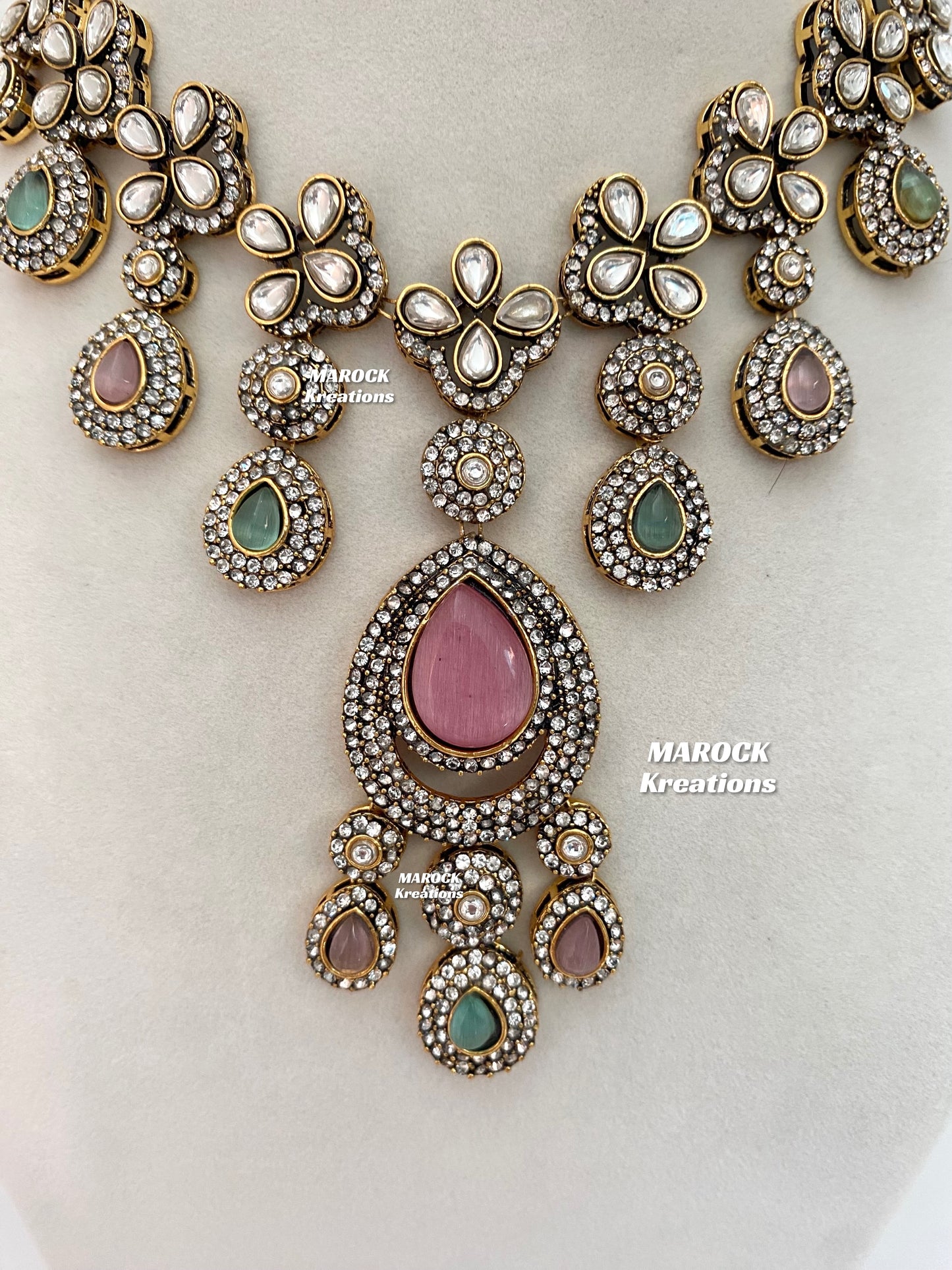 Sanjna Victorian Kundan Statement Necklace set