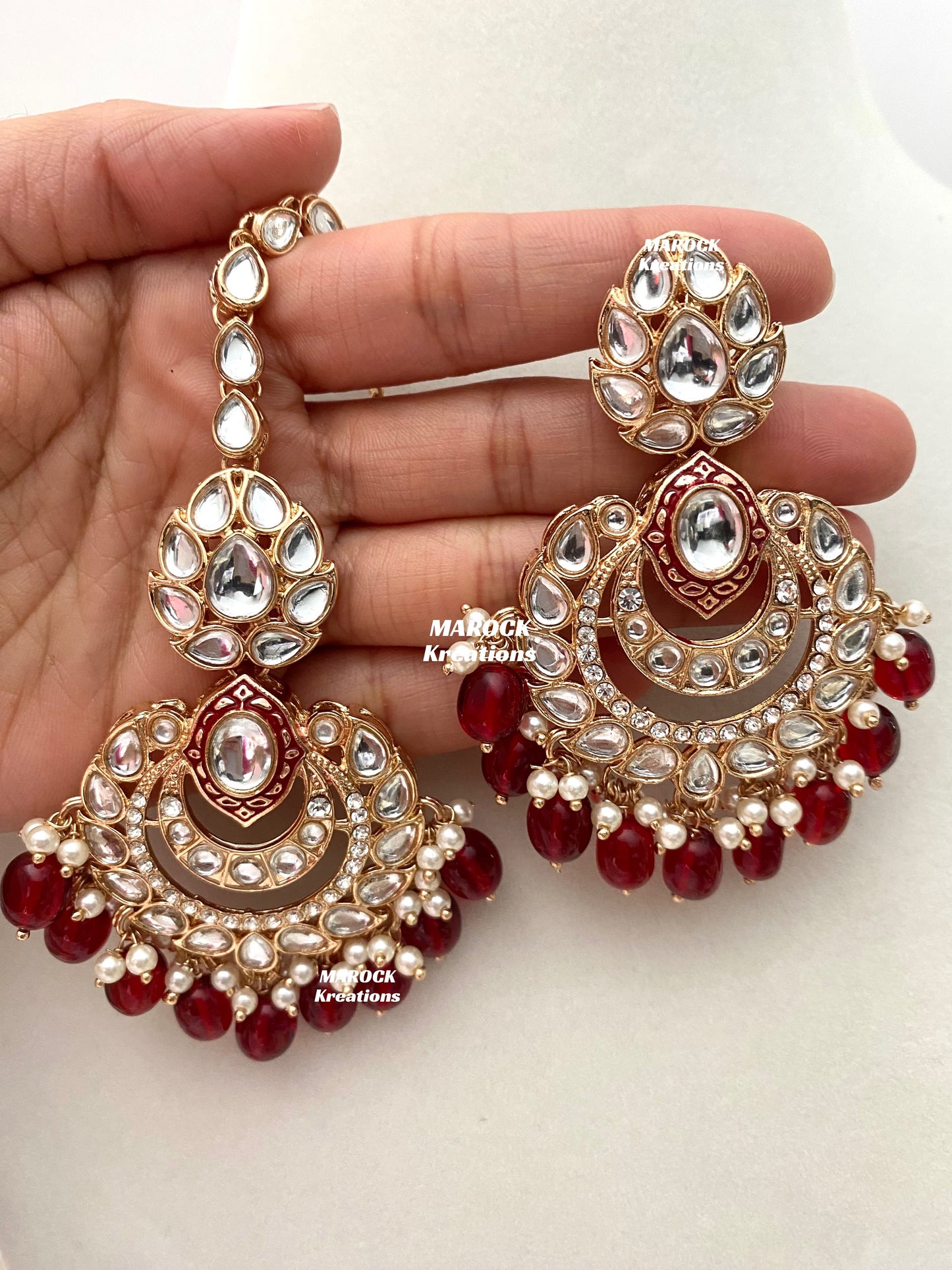 Kaniz Premium Quality Rose Gold Kundan Meenakari Choker/Necklace set