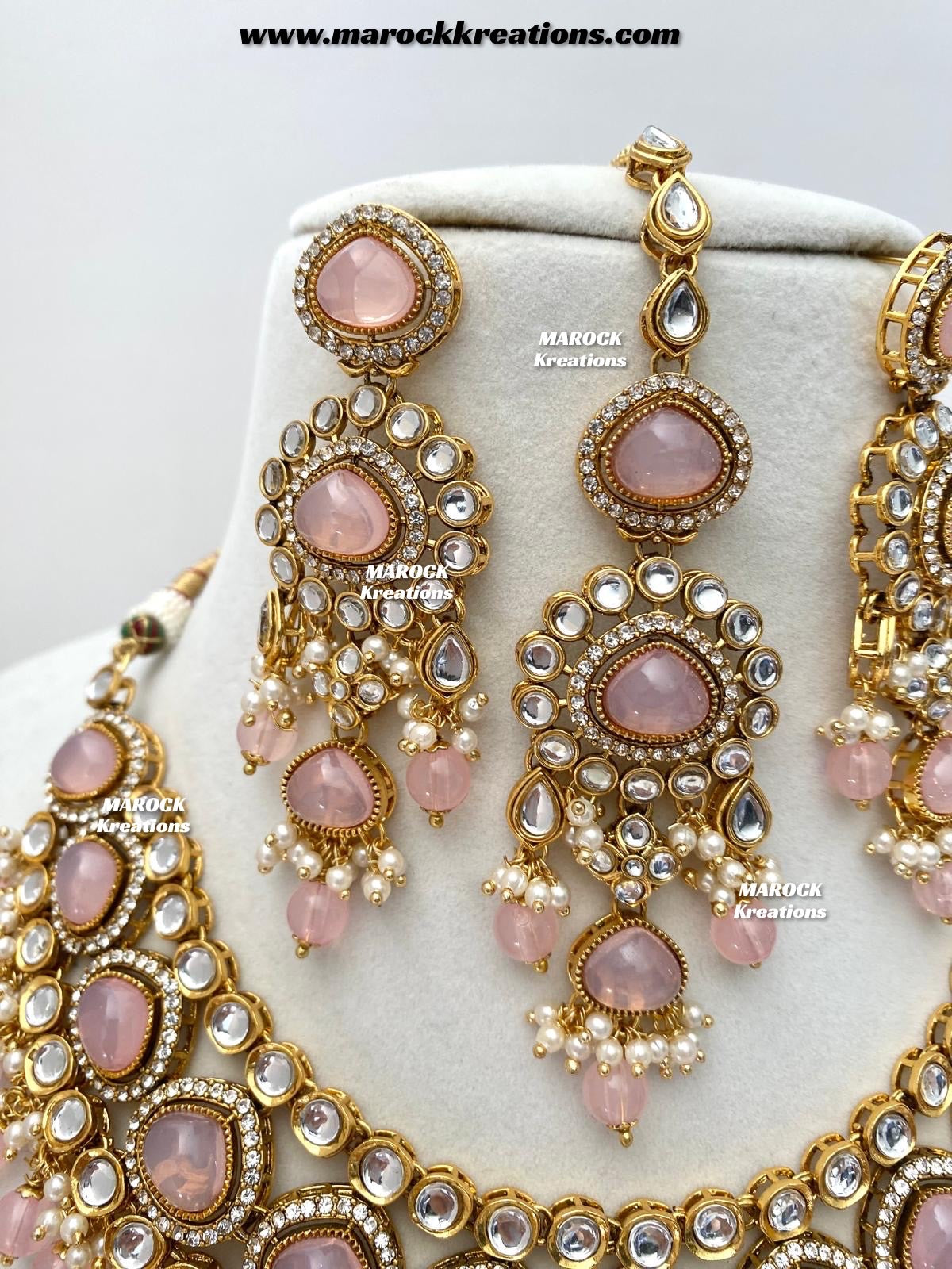 Harsha Premium Quality Kundan and Monalisa stone Statement Necklace set