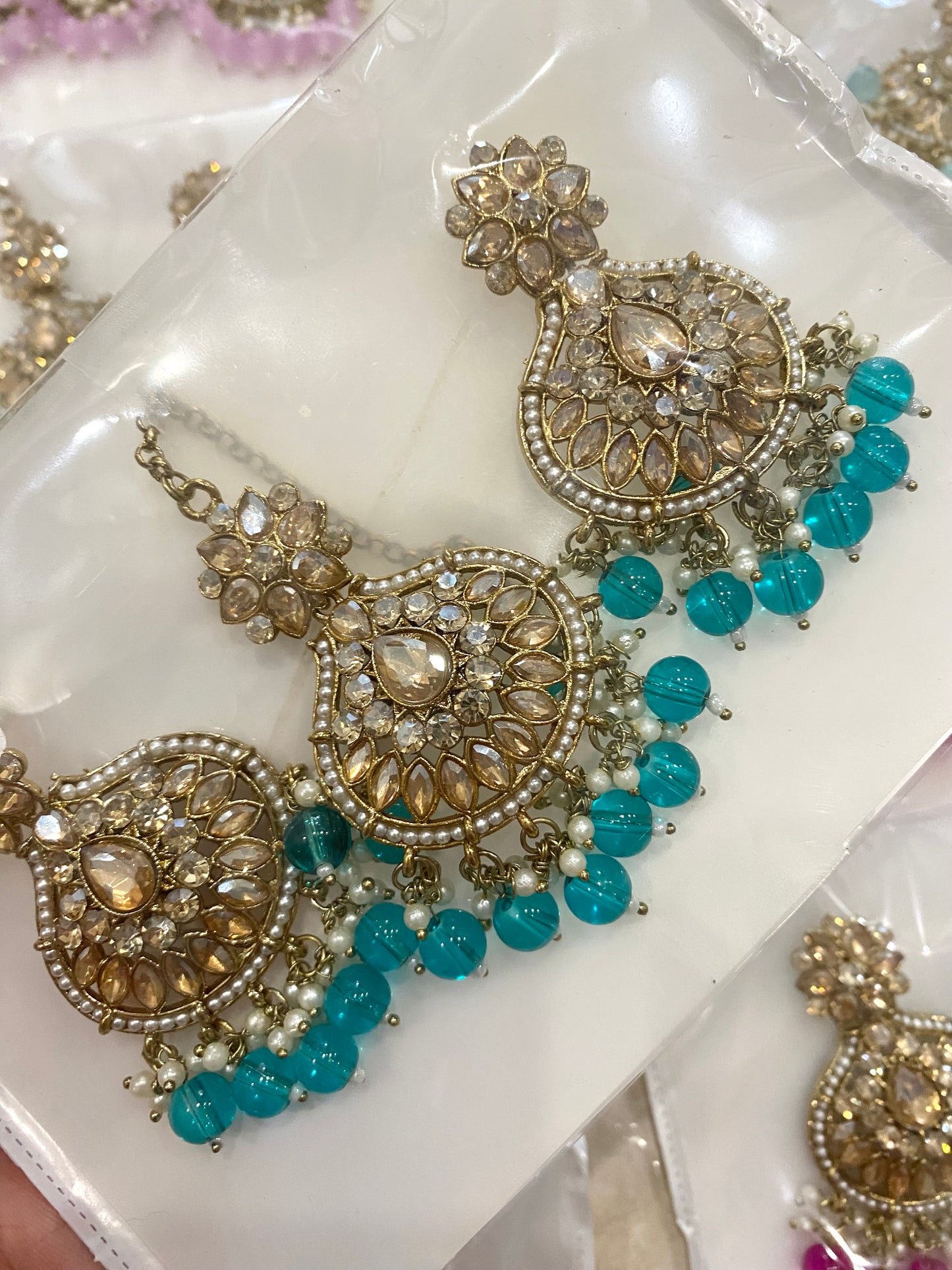 Polki Earrings and tikka set