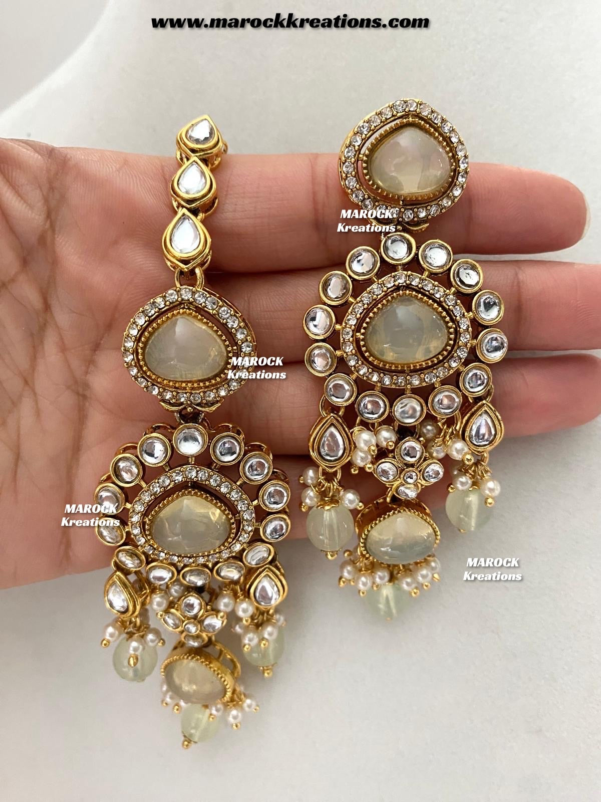 Harsha Premium Quality Kundan and Monalisa stone Statement Necklace set
