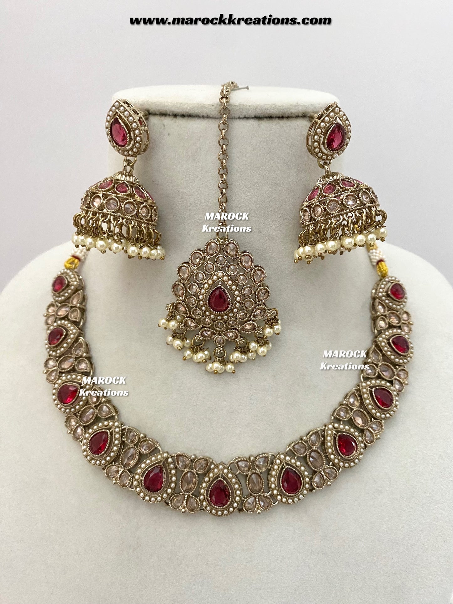 Hemani Antique gold Polki Necklace set