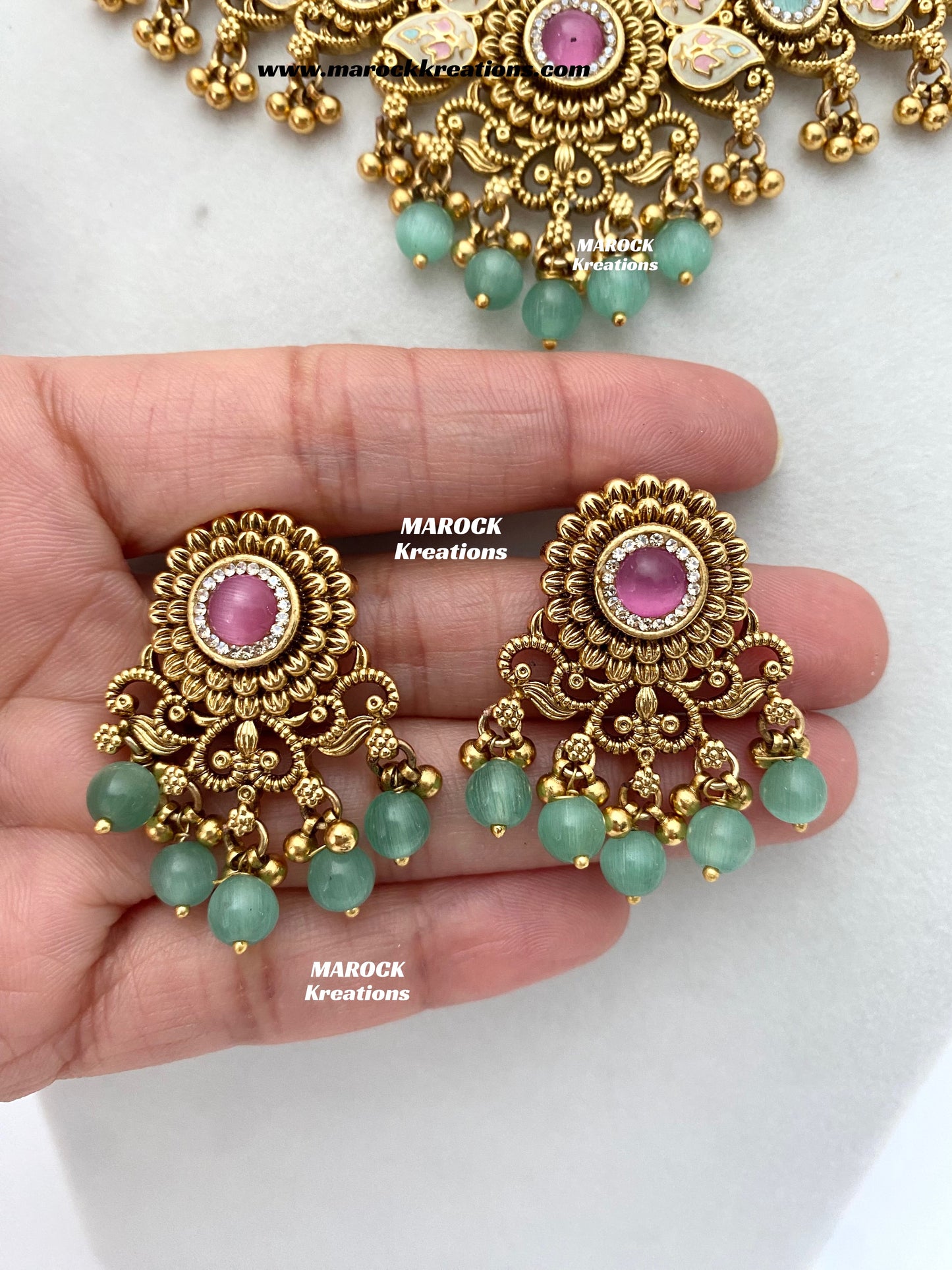 Mayuri Premium Quality Gold Plated Meenakari Rajwadi Necklace set