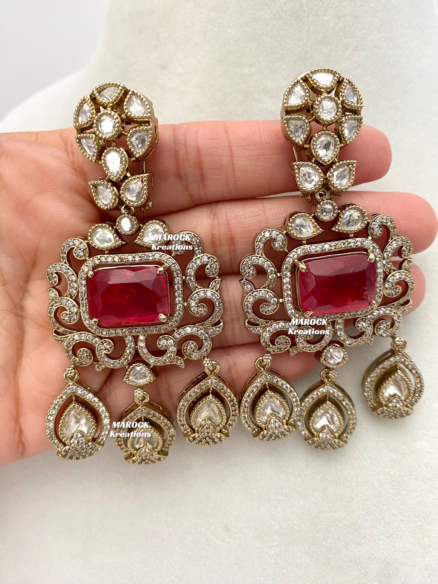 Labiba Sabyasachi inspired Premium Quality Moissanite Kundan with doublet stone Statement Necklace set