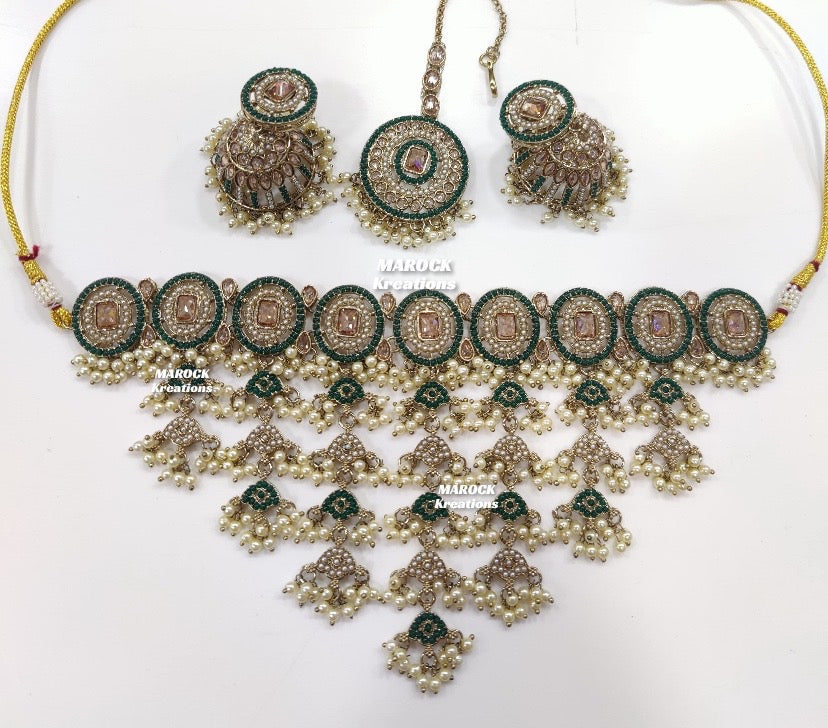 Gia Polki statement Waterfall Choker set