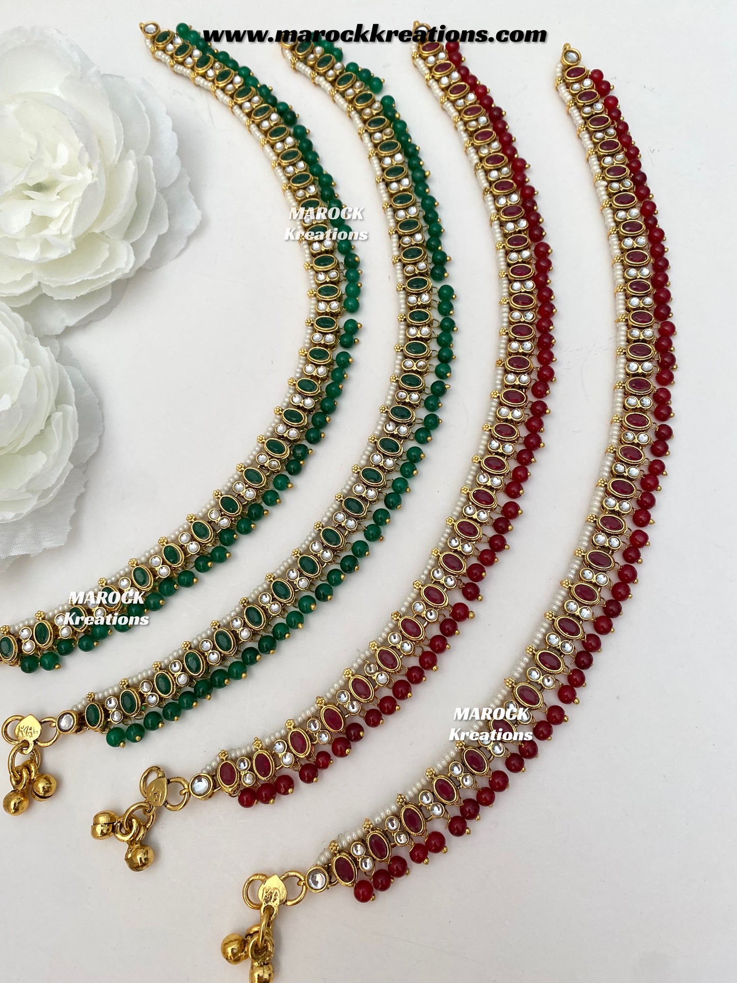 Rimple Premium quality Kundan Anklets/Payal/Jhanjhran