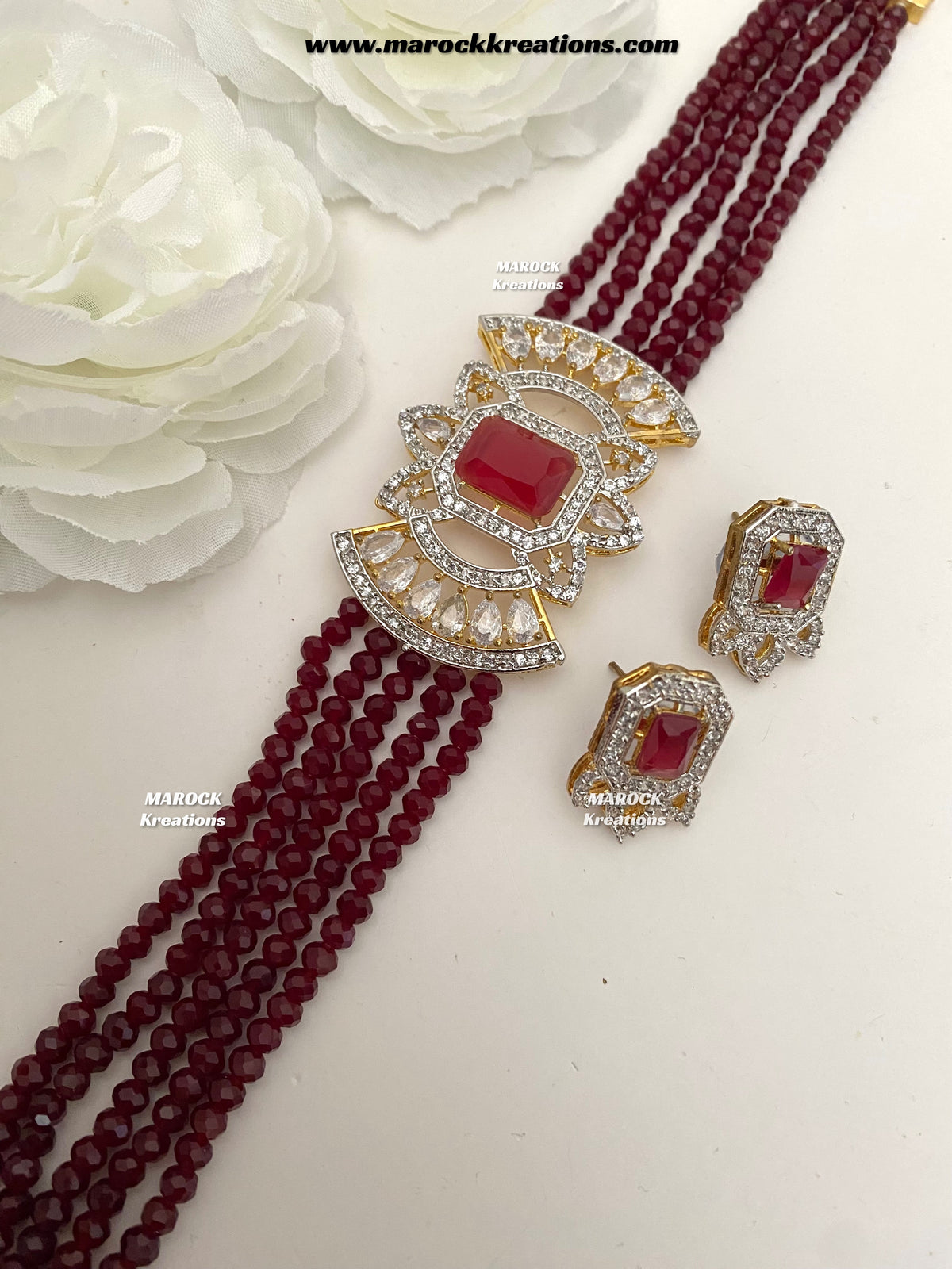 Remya Bollywood style American Diamond choker set