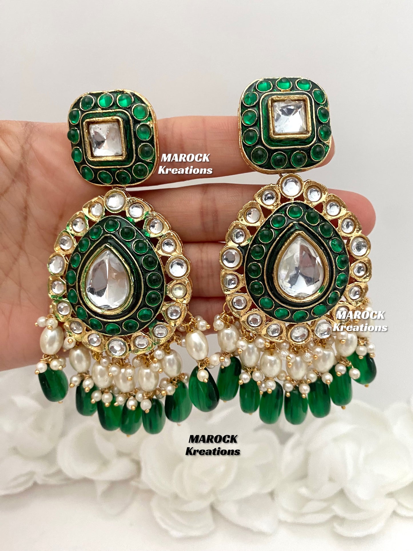 Eliza Premium Quality uncut Kundan Earrings