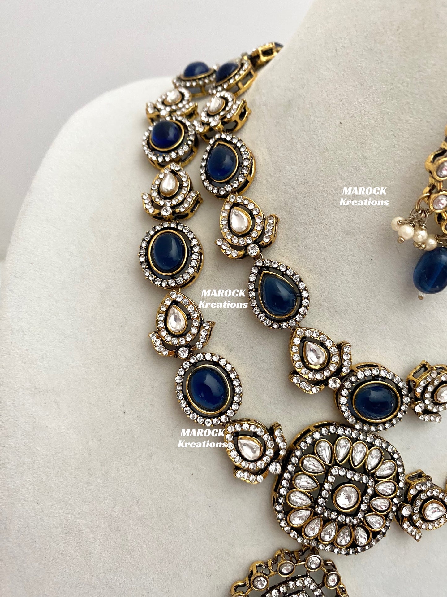 Hanali Victorian Kundan Statement Necklace set