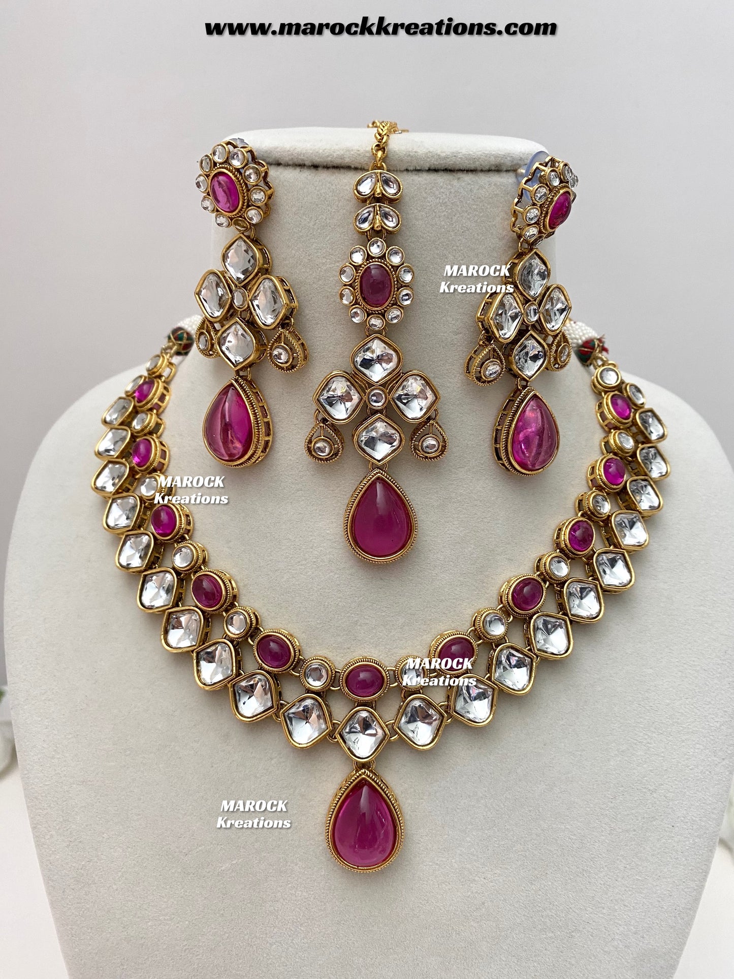 Romana Premium Quality Kundan Statement Necklace set