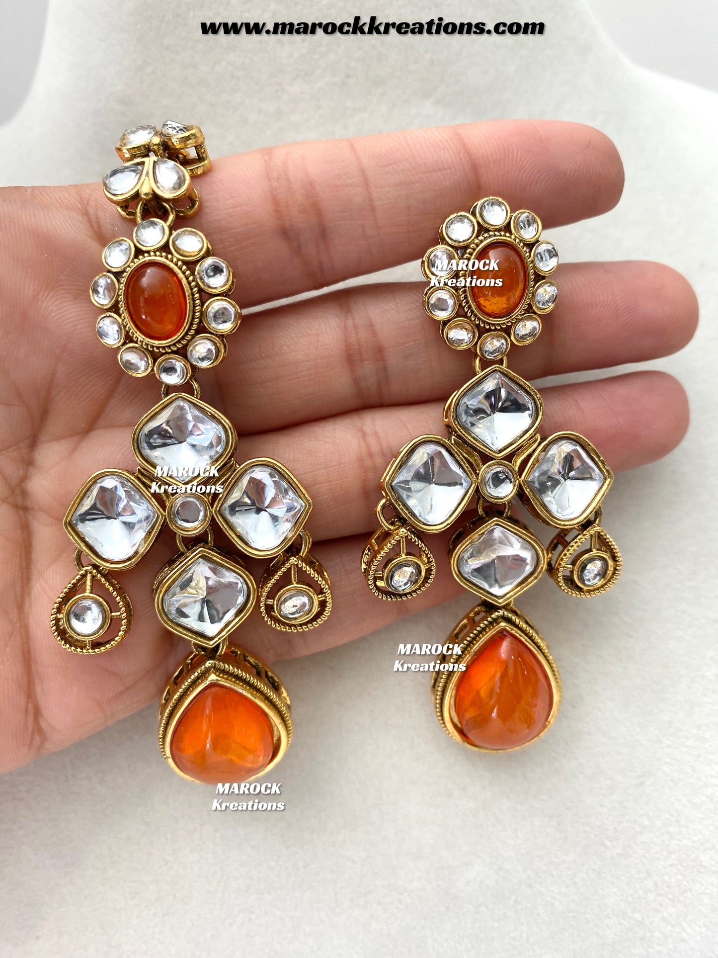Romana Premium Quality Kundan Statement Necklace set