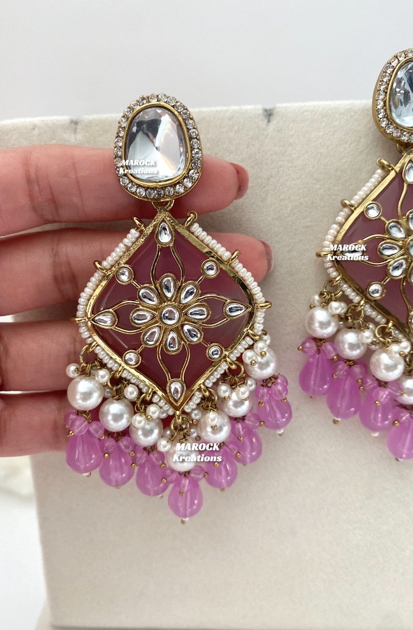 Rosie Kundan Statement Earrings