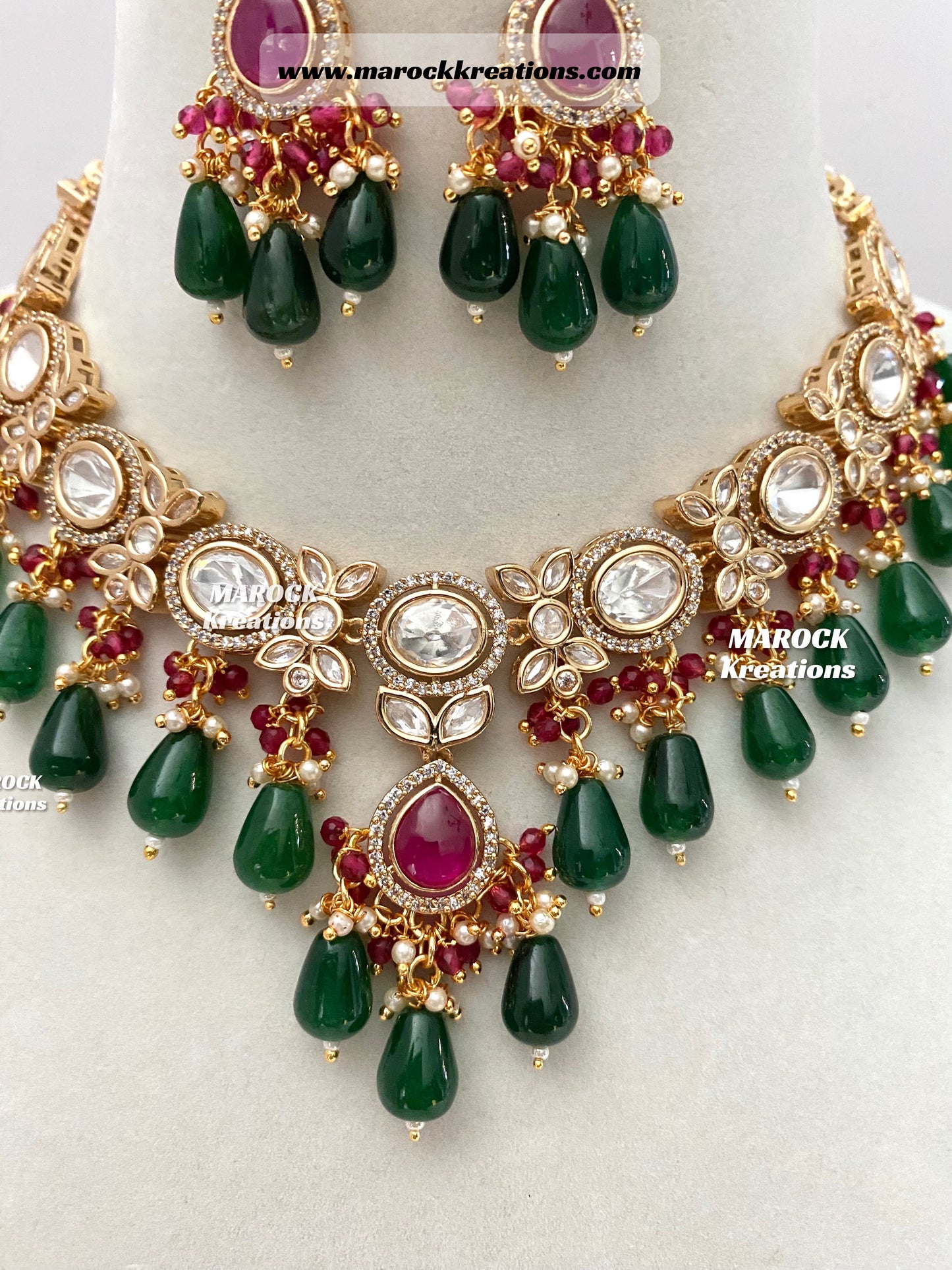 Premium Quality Tyani inspired Kundan gold plated Necklace set