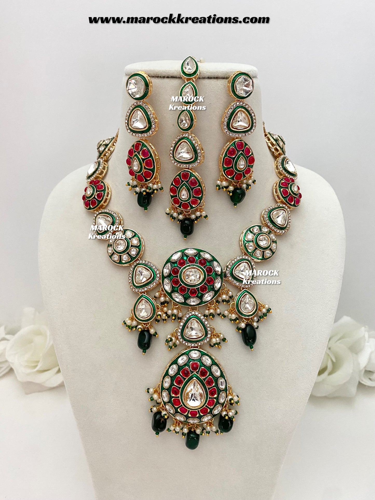 Garima Premium Quality uncut Kundan Statement Necklace set