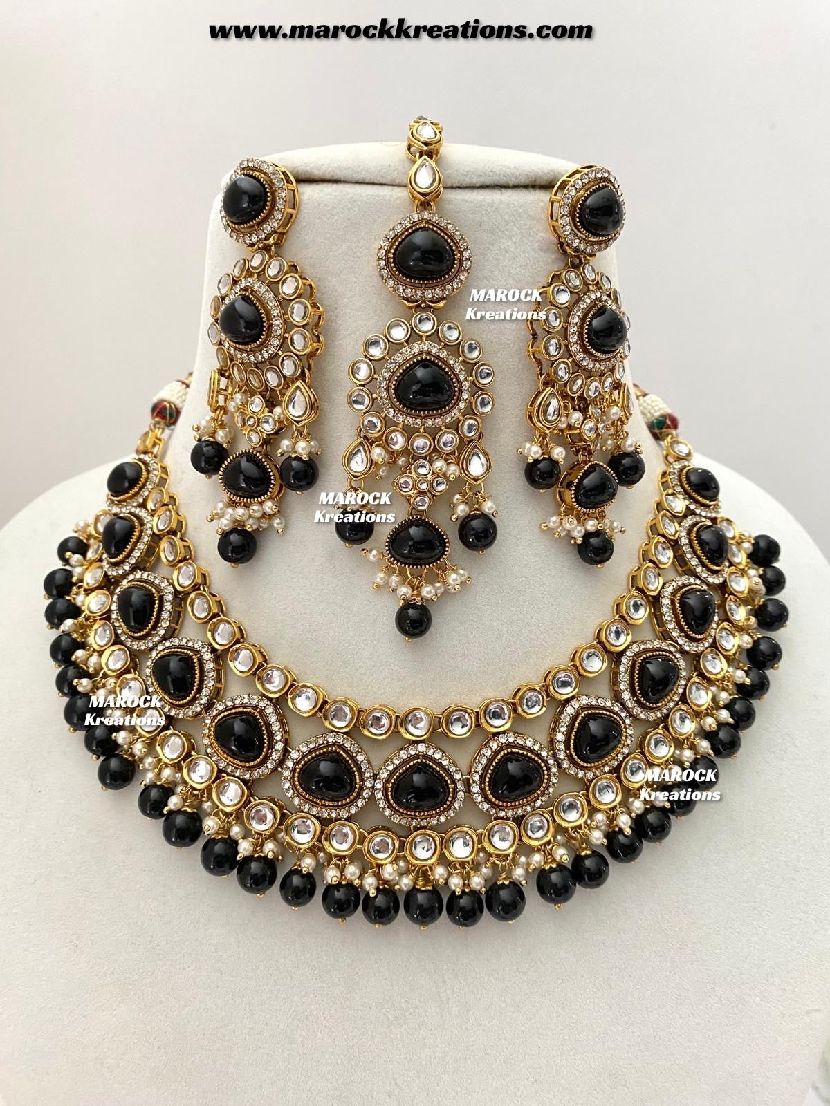 Harsha Premium Quality Kundan and Monalisa stone Statement Necklace set