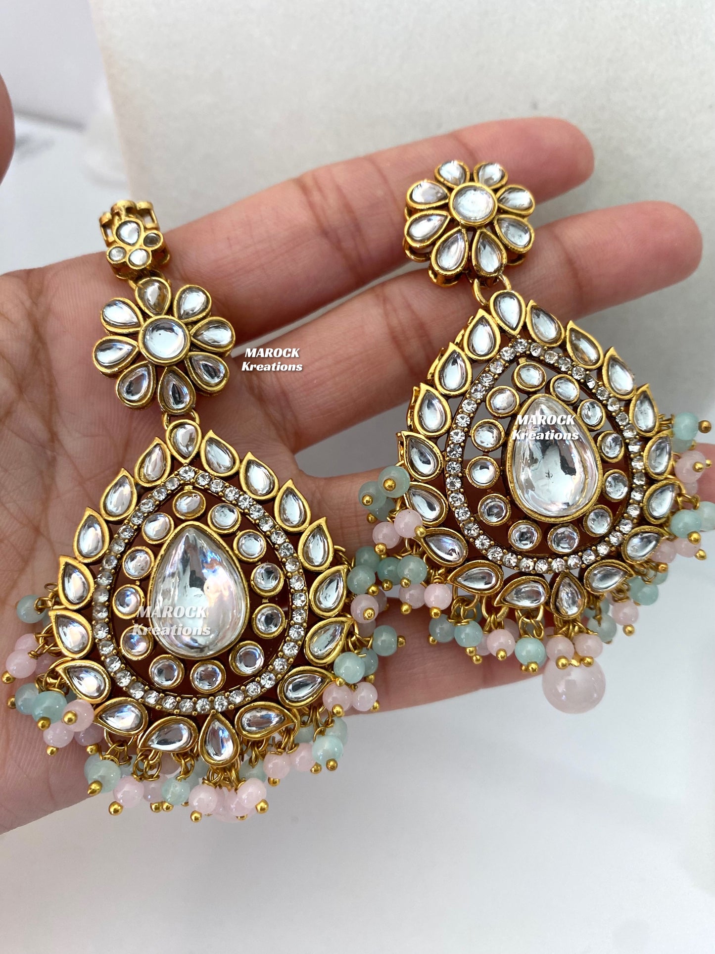 Rahila Premium quality Kundan Statement Choker/Necklace Set