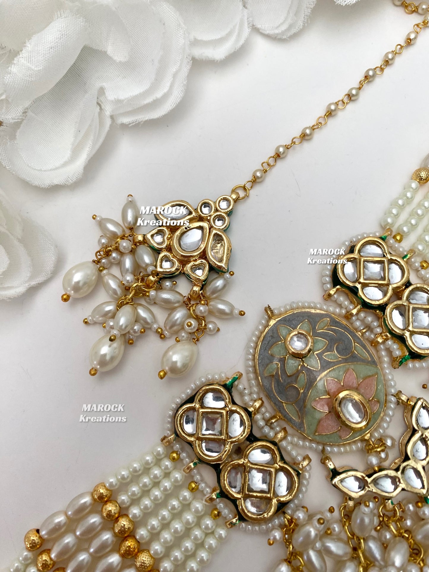 Brinda Premium Quality Kundan Meenakari Statement Choker set