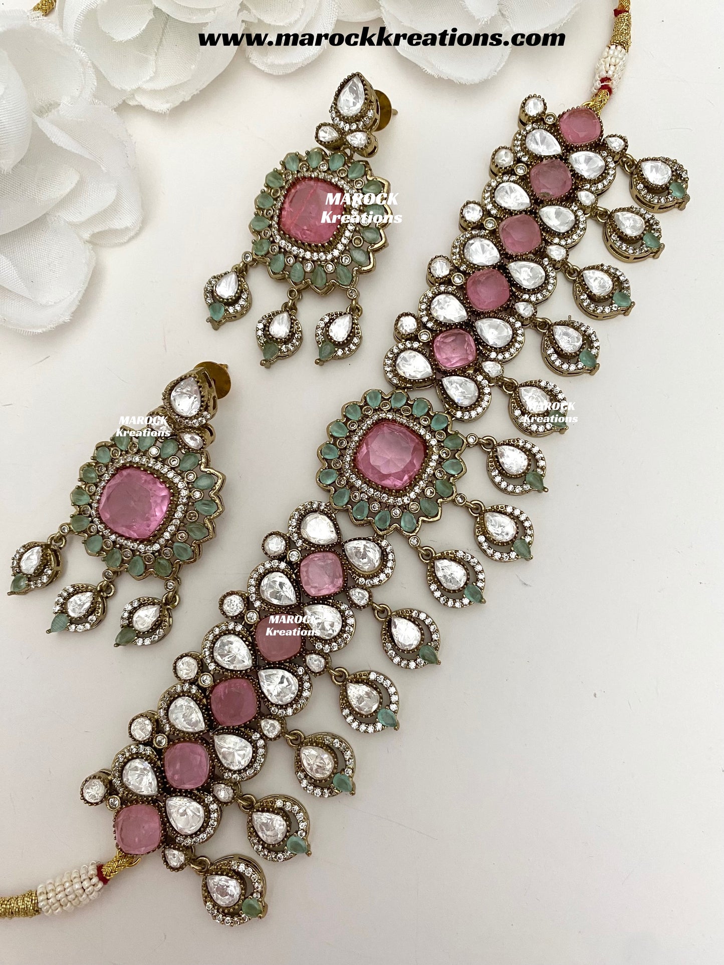 Vinny Premium Quality Moissanite Kundan Statement choker set