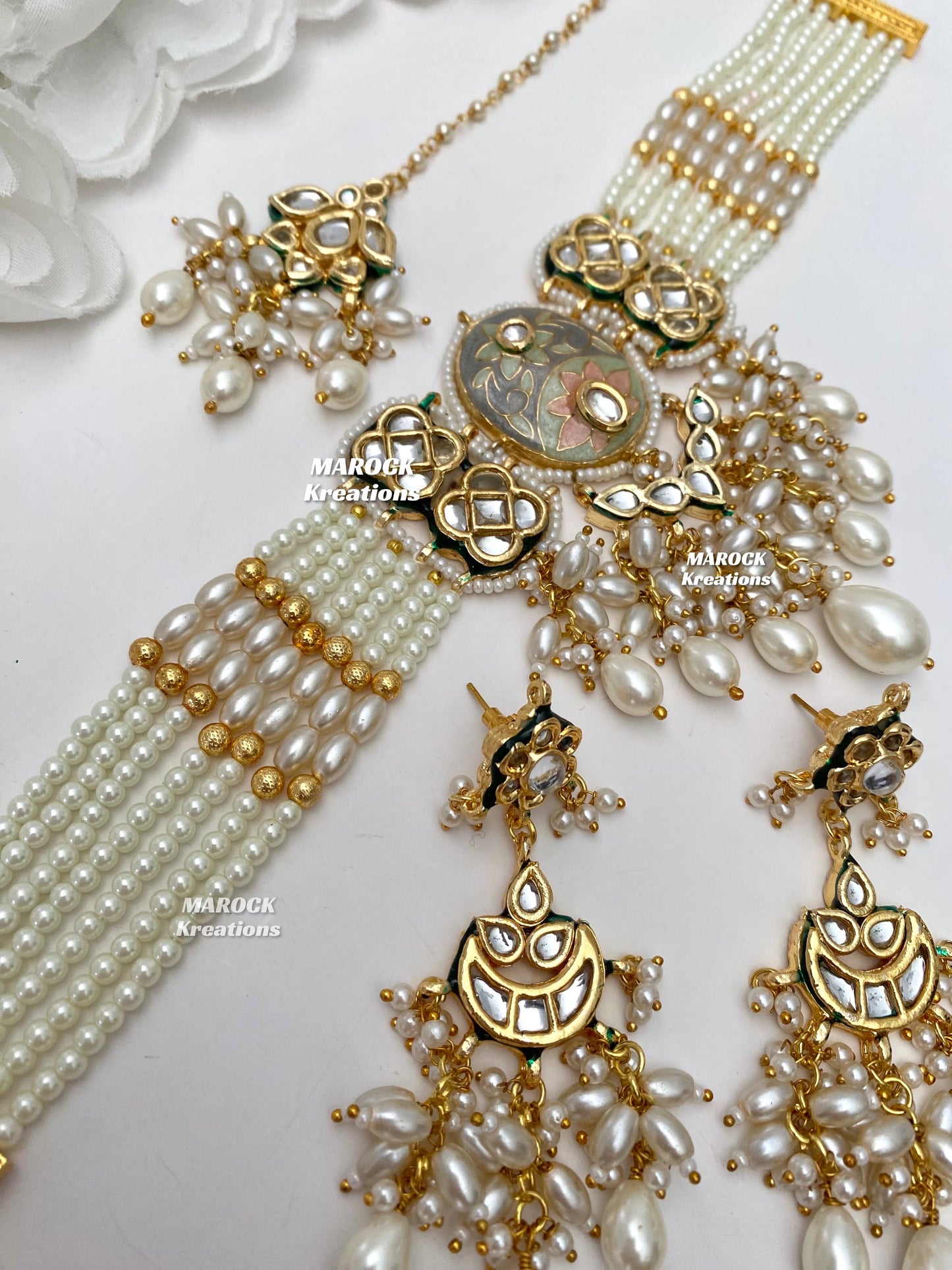 Brinda Premium Quality Kundan Meenakari Statement Choker set