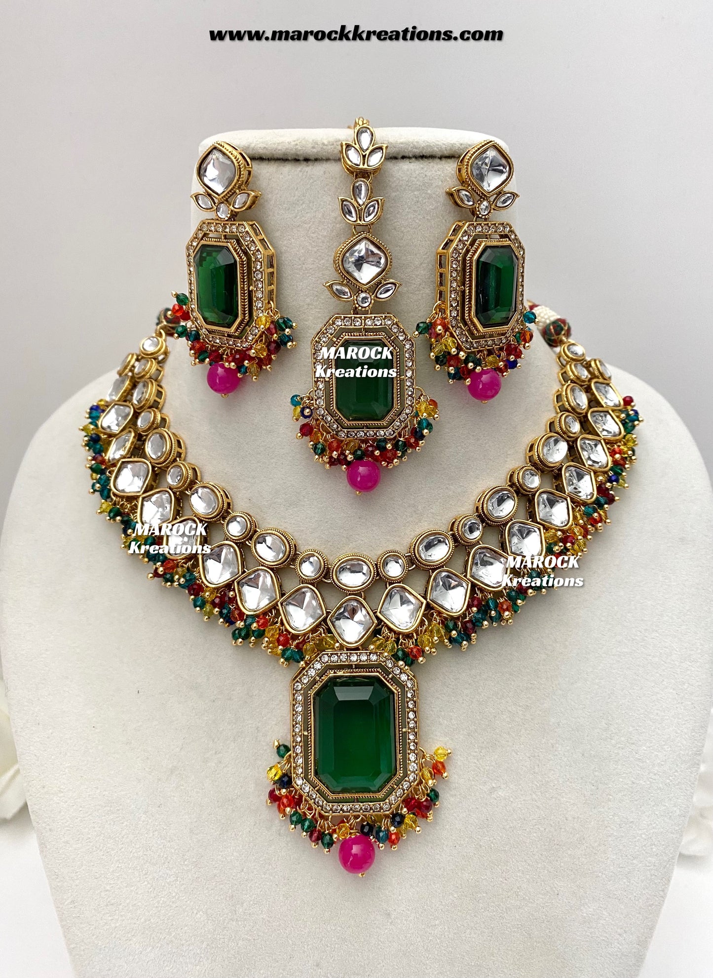 Shabnam Premium Quality Kundan Statement Necklace set