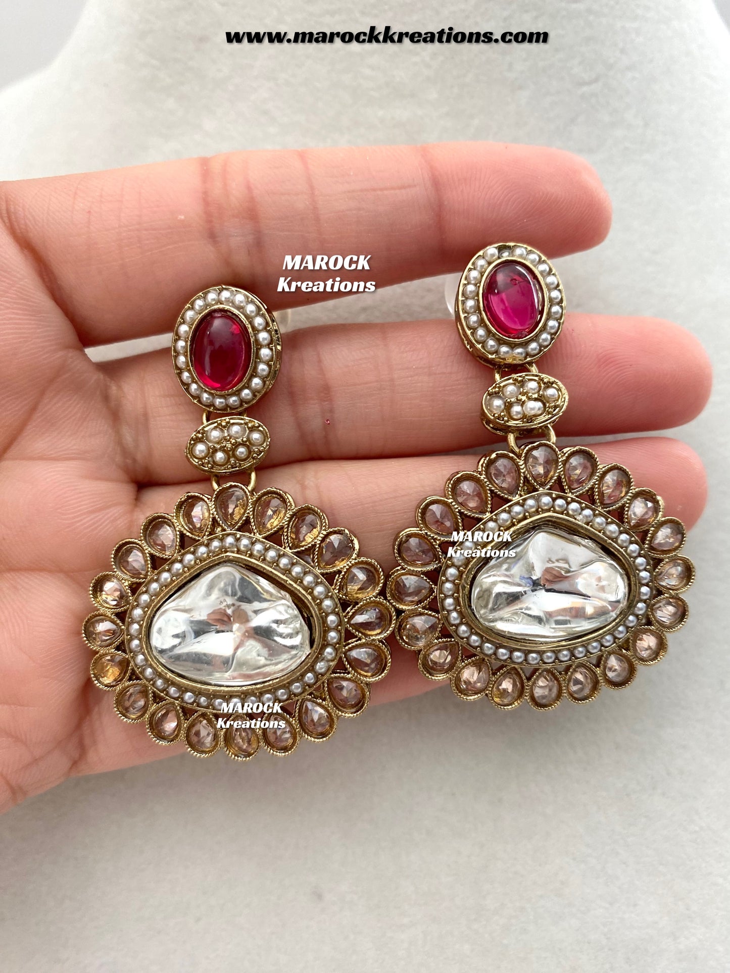 Nadira Kundan Polki double layer Necklace set
