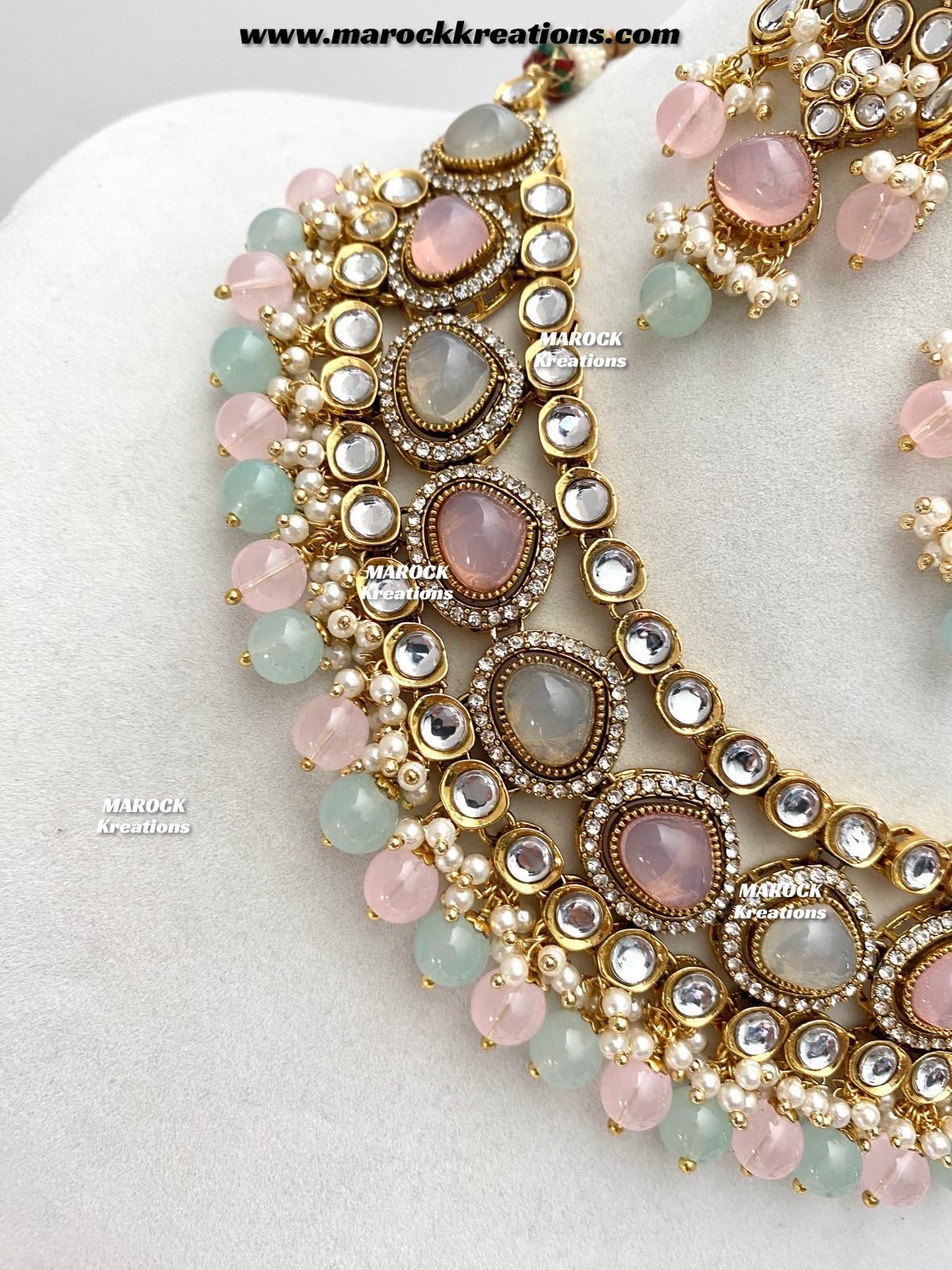 Harsha Premium Quality Kundan and Monalisa stone Statement Necklace set