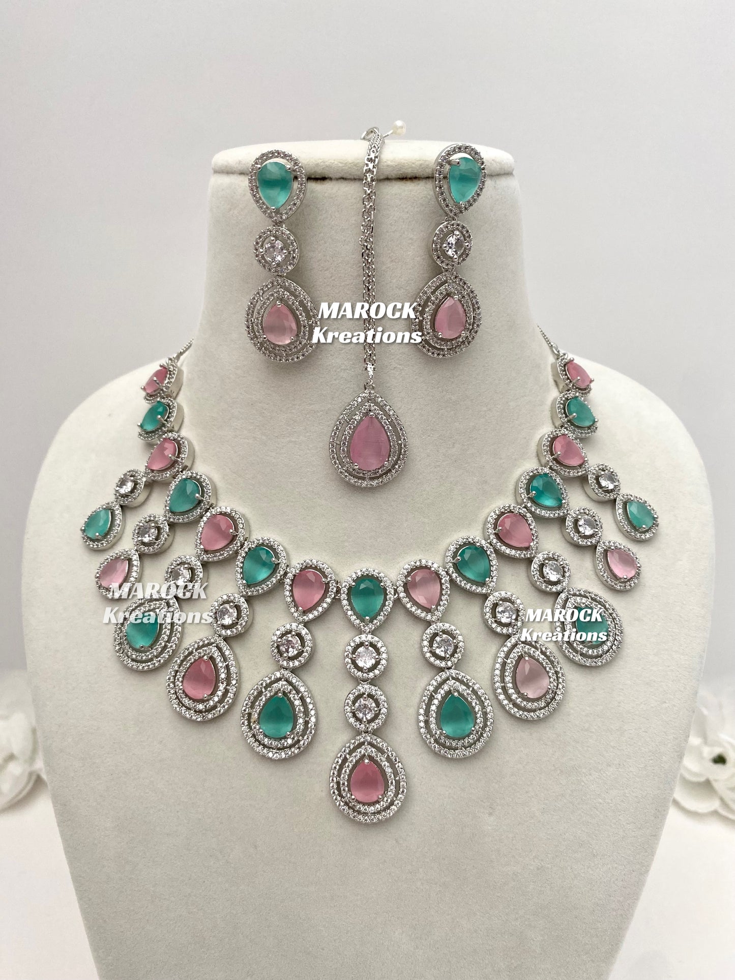 Soha American Diamond Necklace set