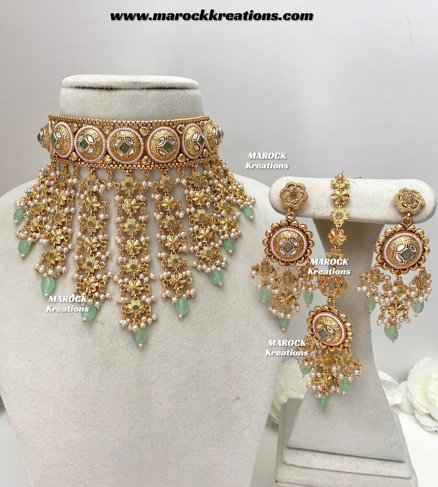 Nayeli Premium Quality Gold Plated statement choker set