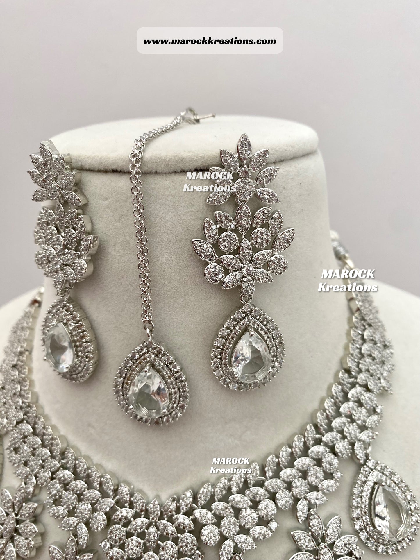American Diamond Statement Necklace set