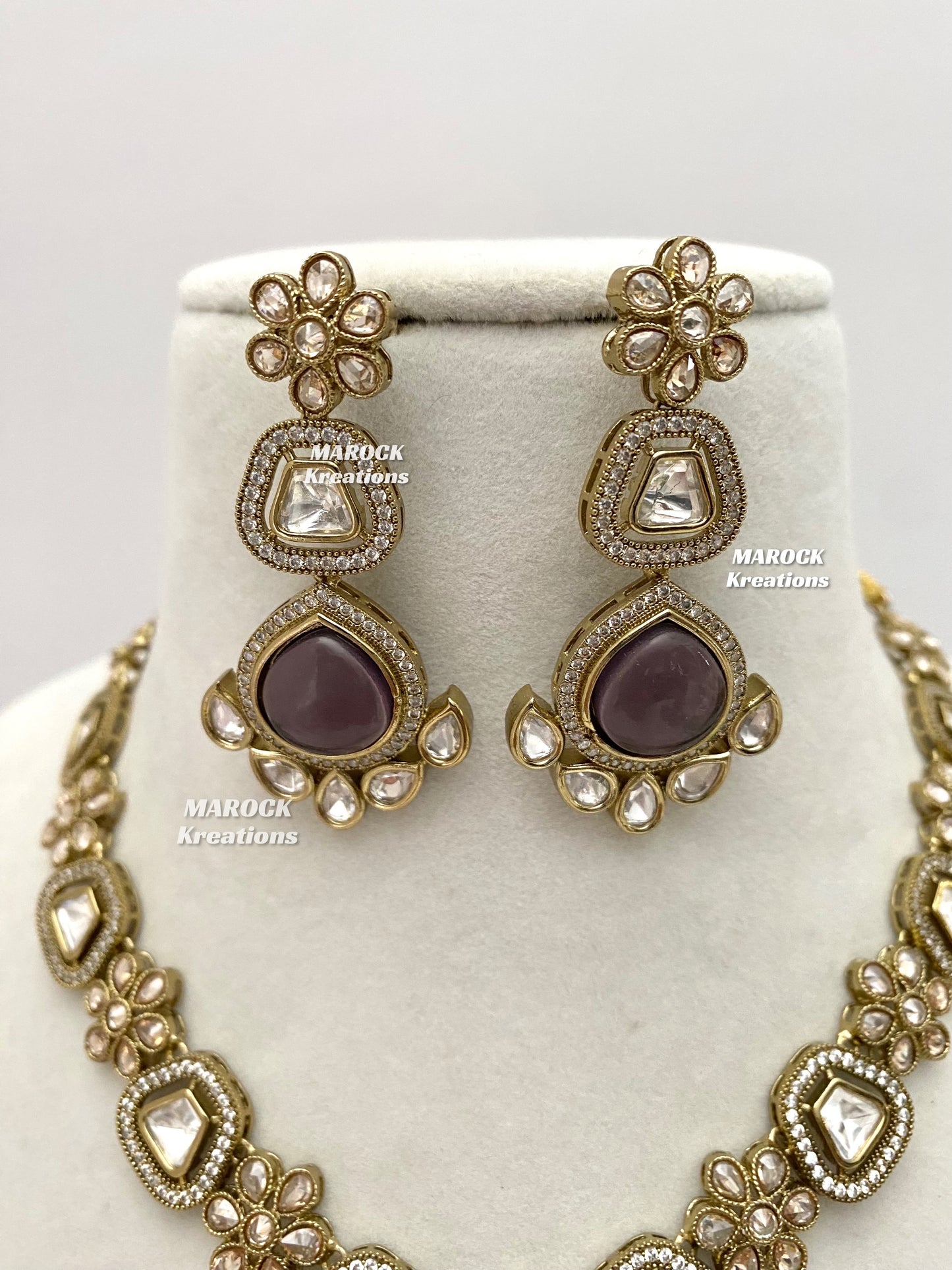 Amara Premium Quality Moissanite Kundan Necklace set