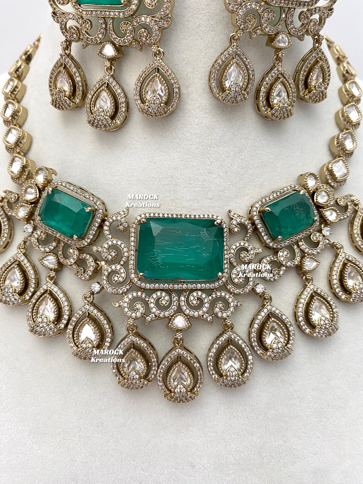 Labiba Sabyasachi inspired Premium Quality Moissanite Kundan with doublet stone Statement Necklace set