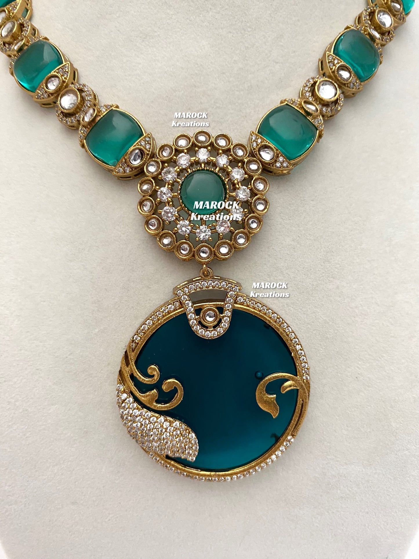 Haniya Sabyasachi inspired Premium Quality Moissanite Kundan Statement Necklace set