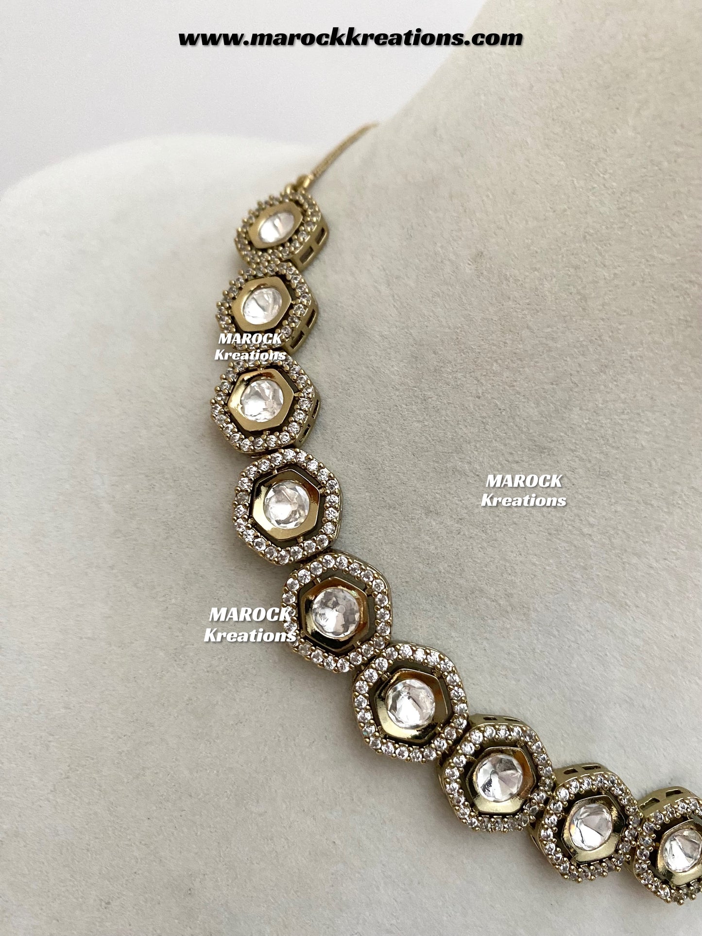 Shanali Premium Quality Moissanite Kundan Necklace set