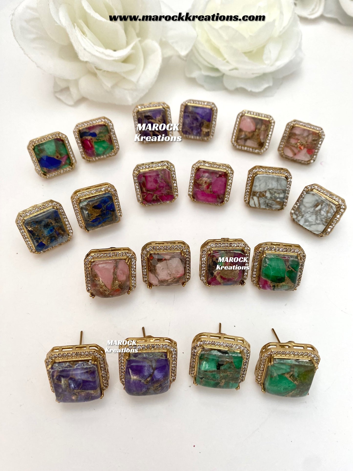 Shazeen Premium Quality Mother of Pearls Studs/Earrings