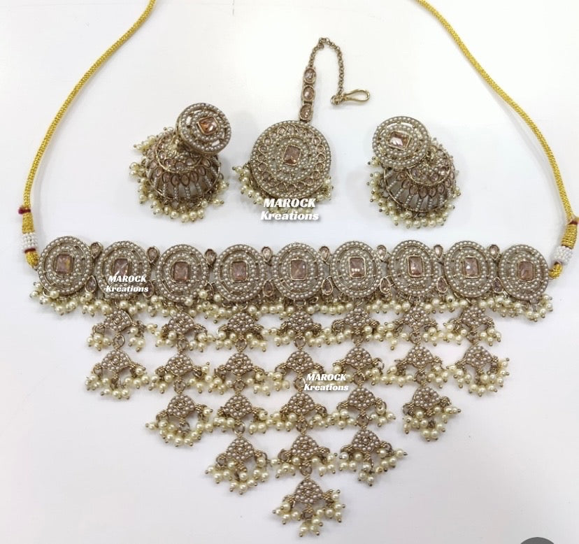 Gia Polki statement Waterfall Choker set